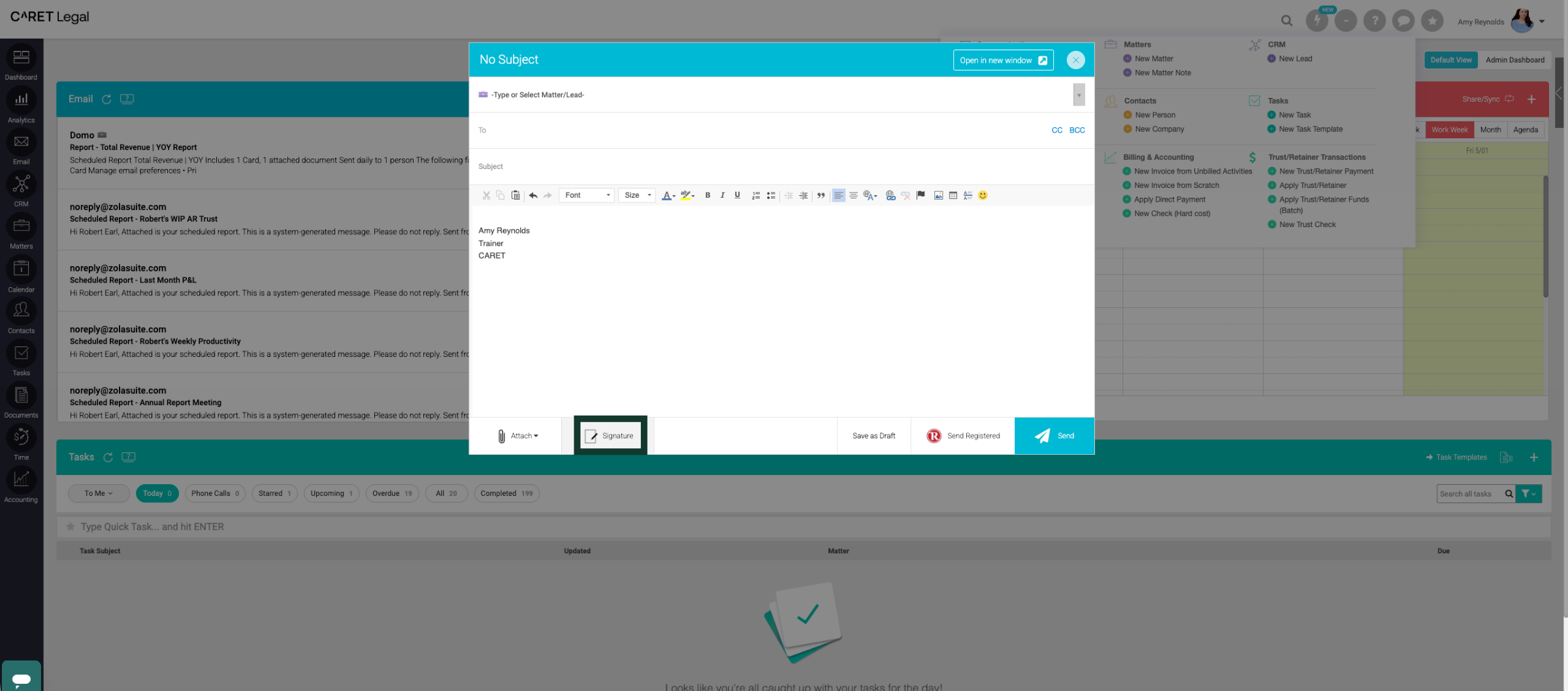 Select Signature Tab