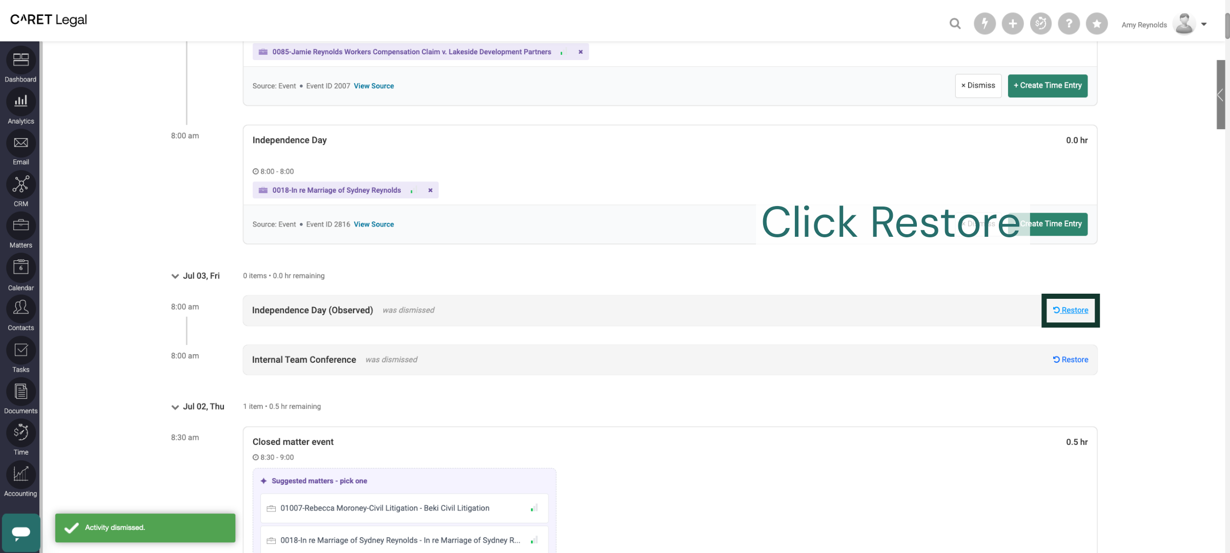 Restore View