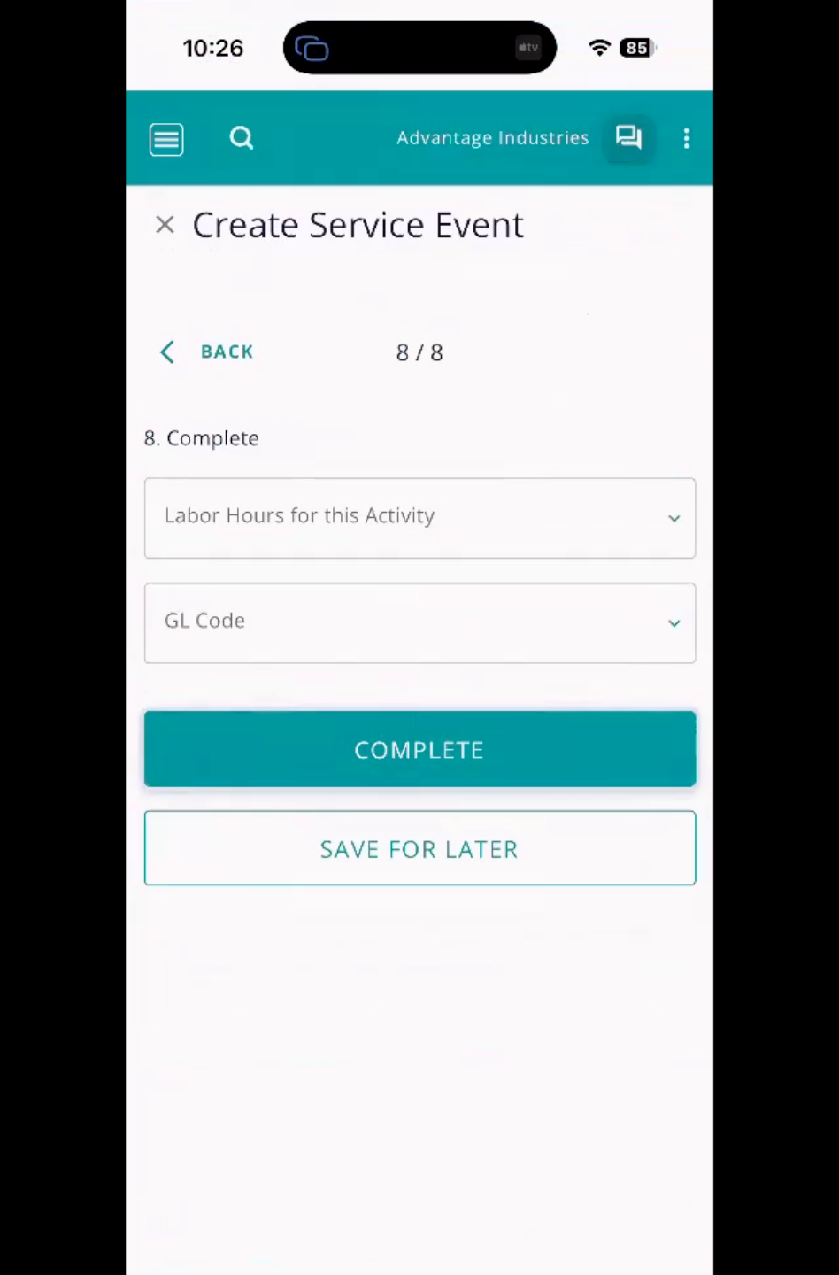 Viewing Service Event Summary