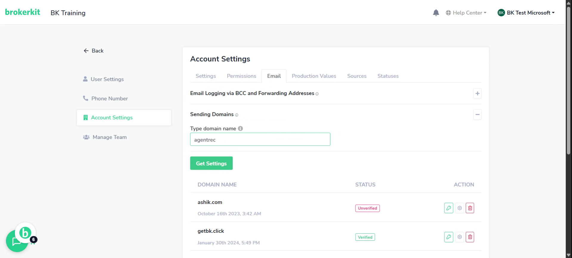 Fill with your email domain