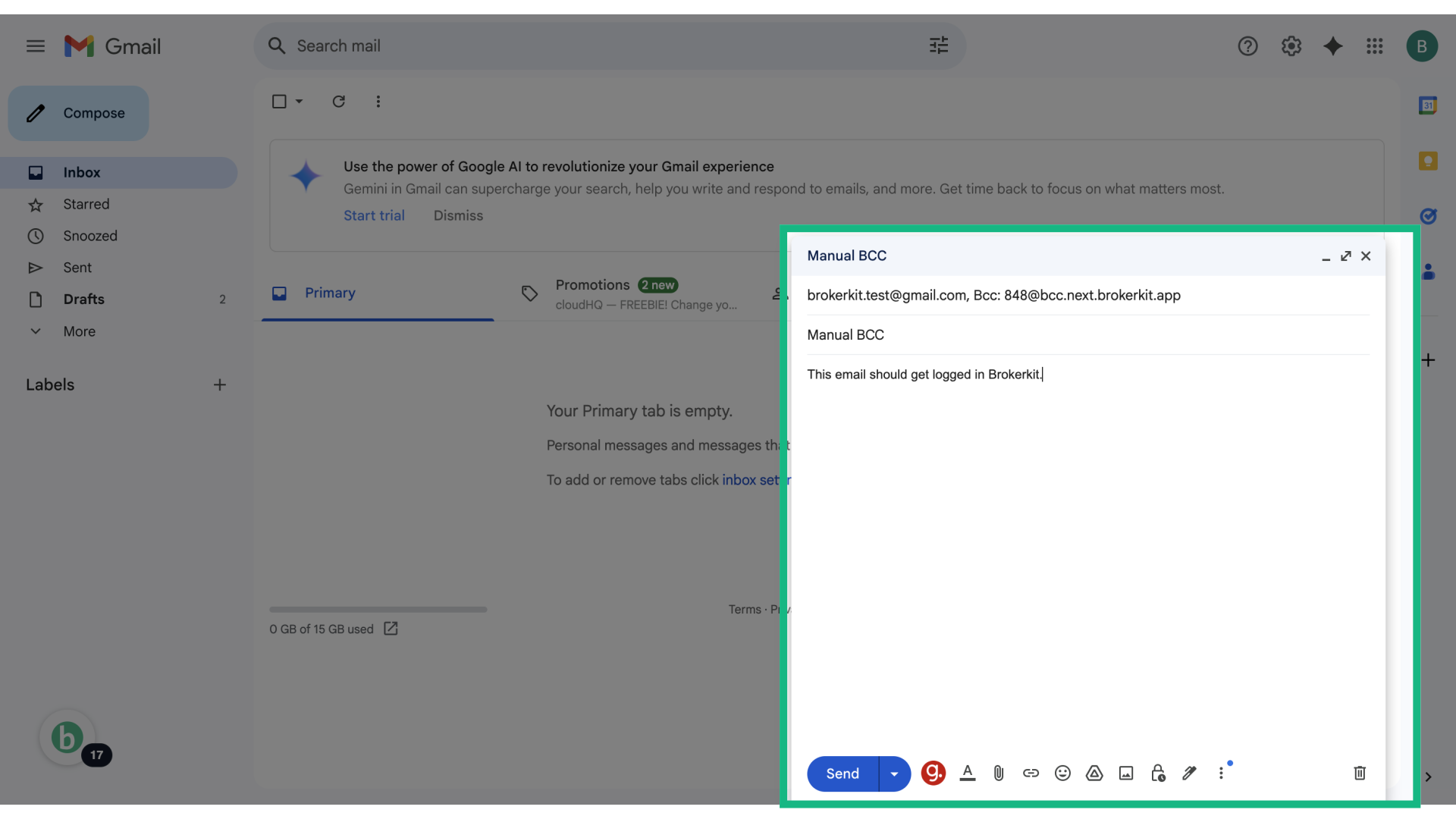 Complete the email details