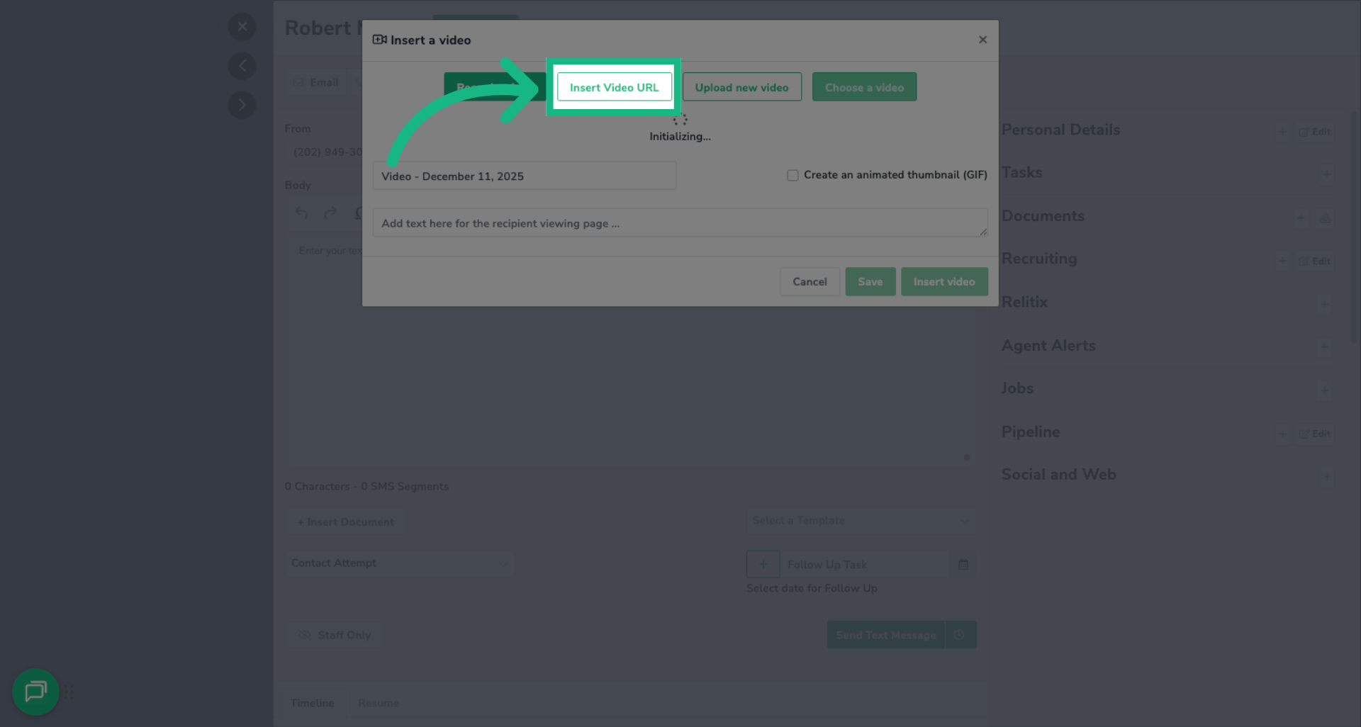 Insert Video URL in text editors