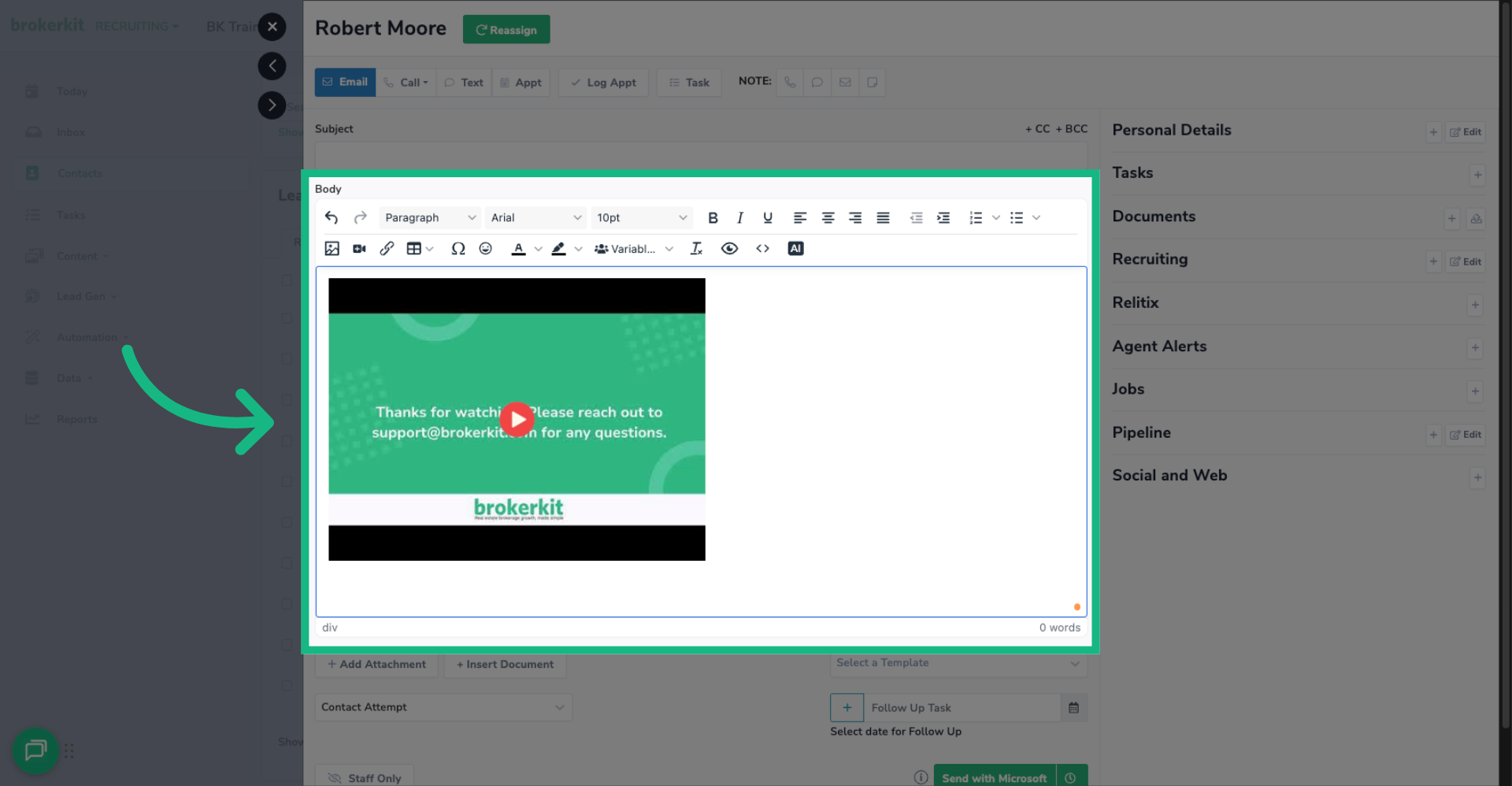 Video in Text Editor