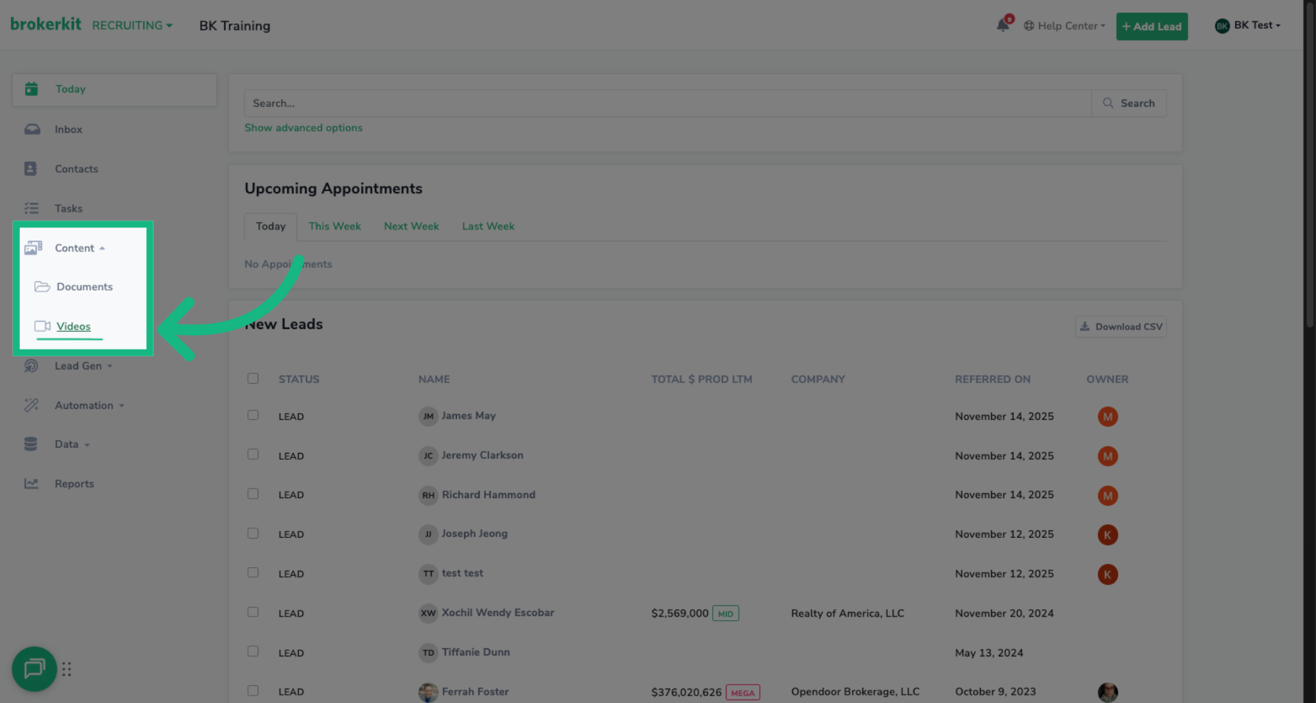 Navigate to Video Page