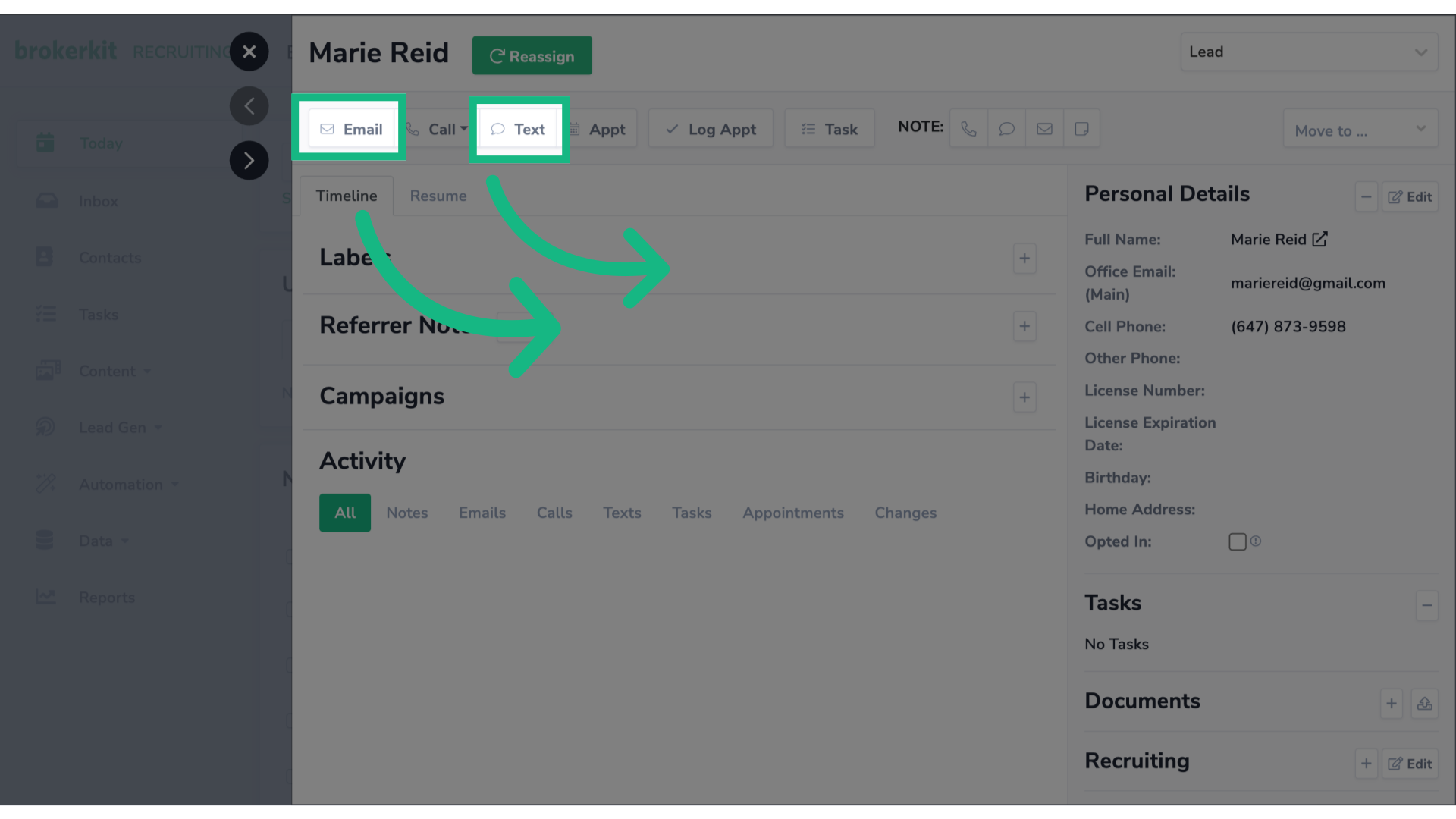 You can send videos in emails or texts