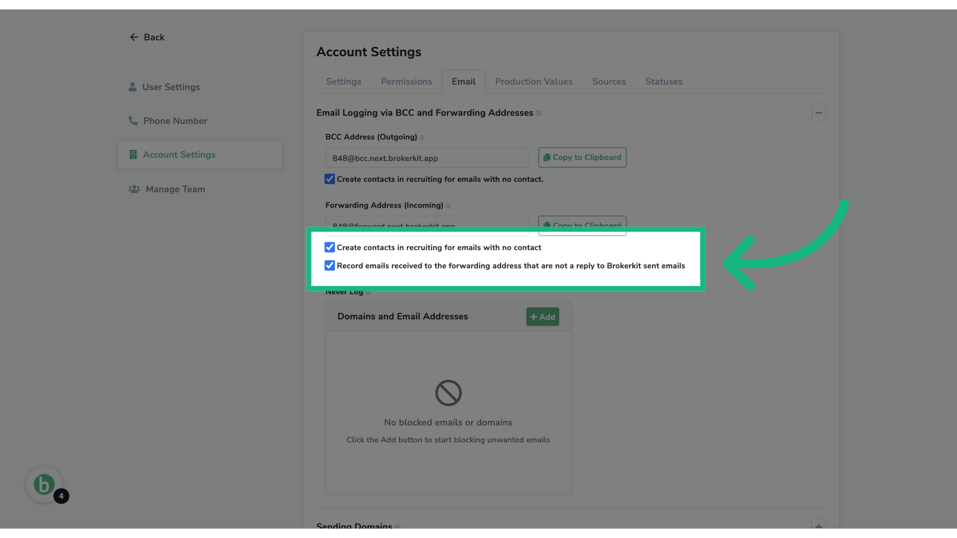Ensure both checkboxes are selected
