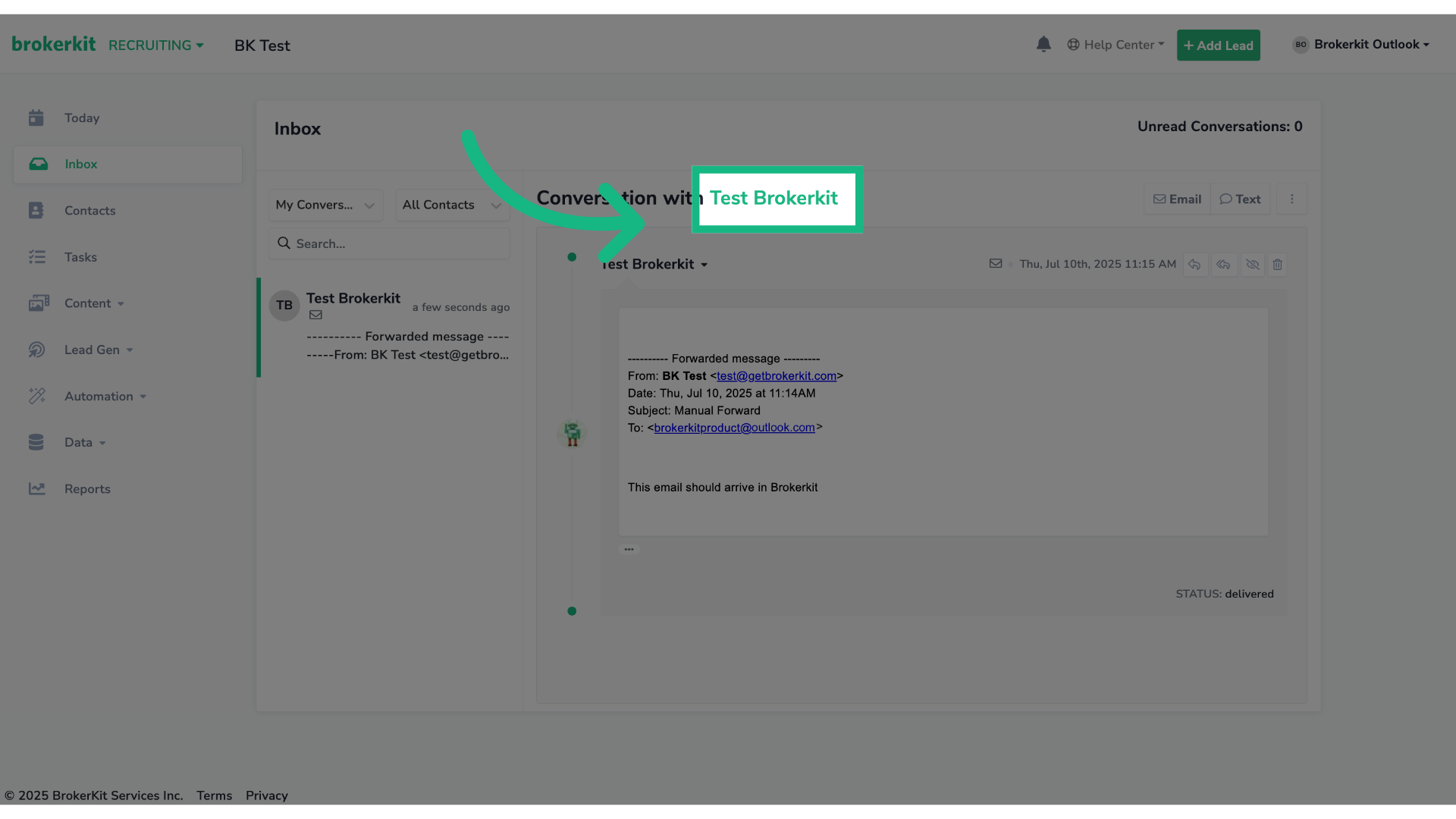 Click the contact's name
