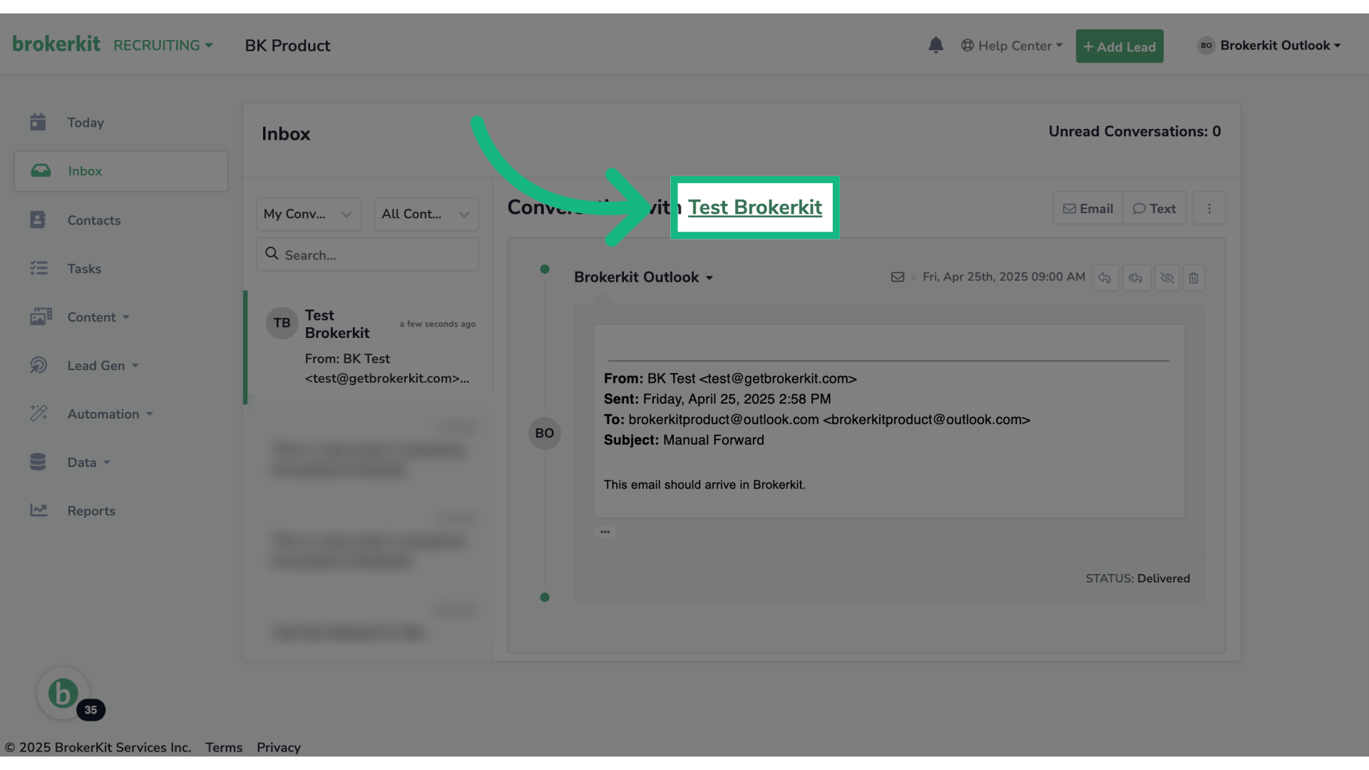 Click the contact's name