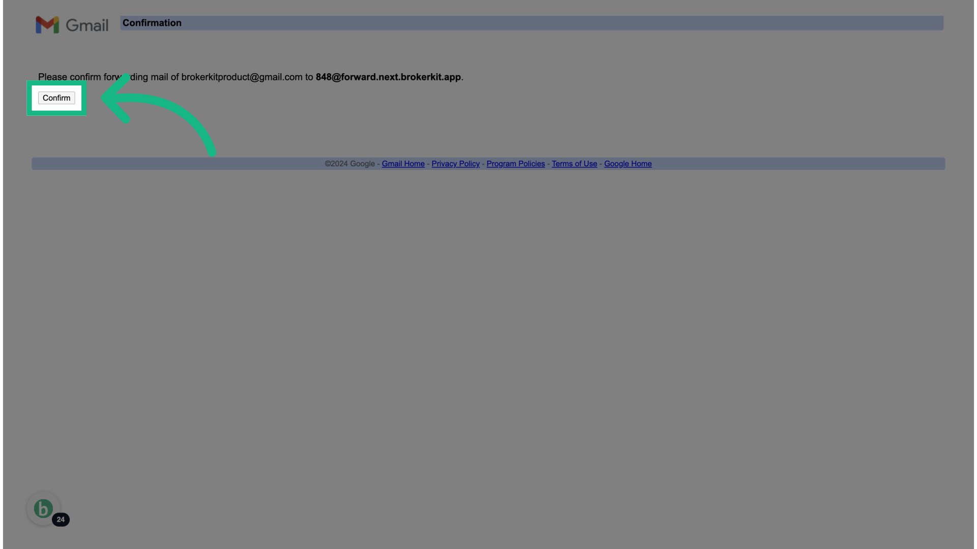 Click 'Confirm'