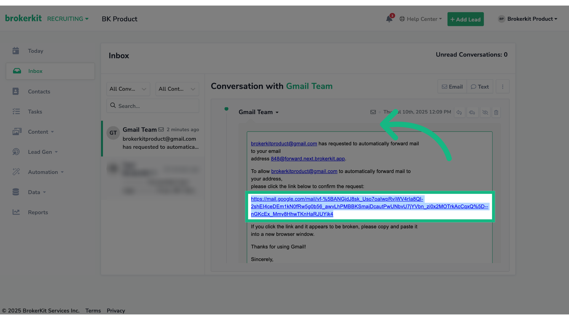 Click the confirmation link