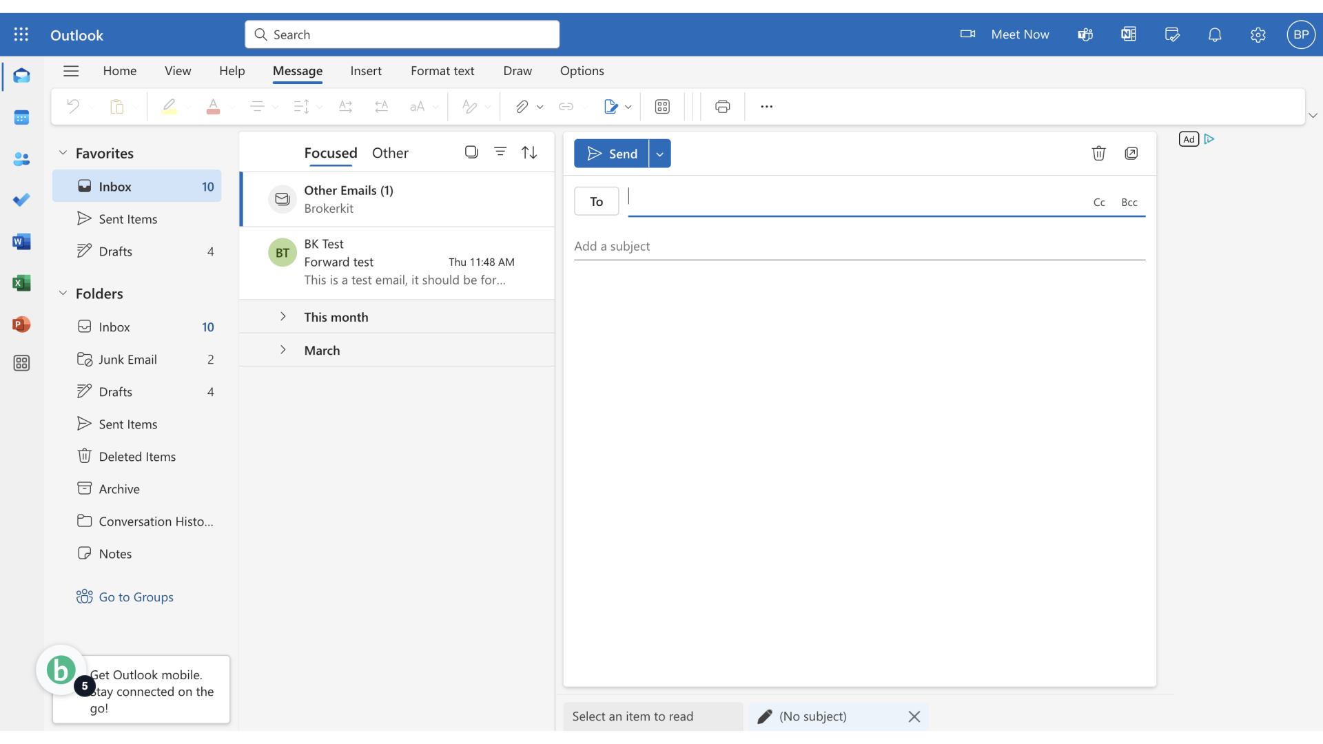 Login to your Outlook account