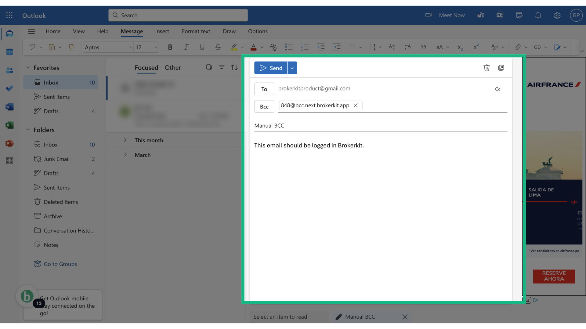 Complete the email details