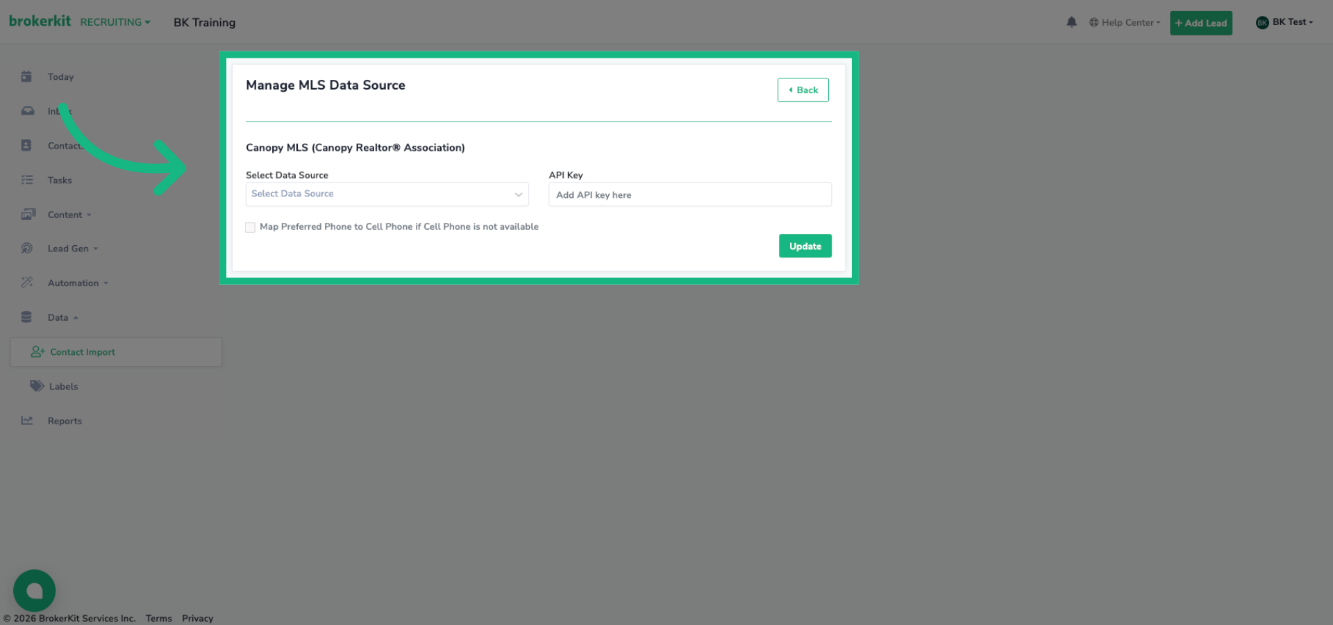 Manage MLS Data Source