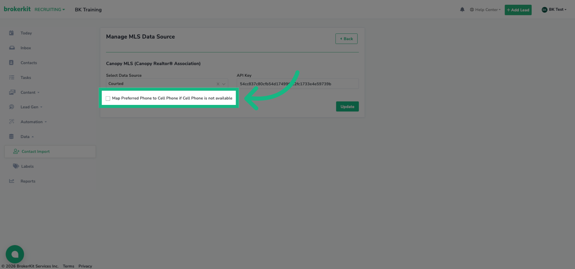 Enable Phone Mapping Option