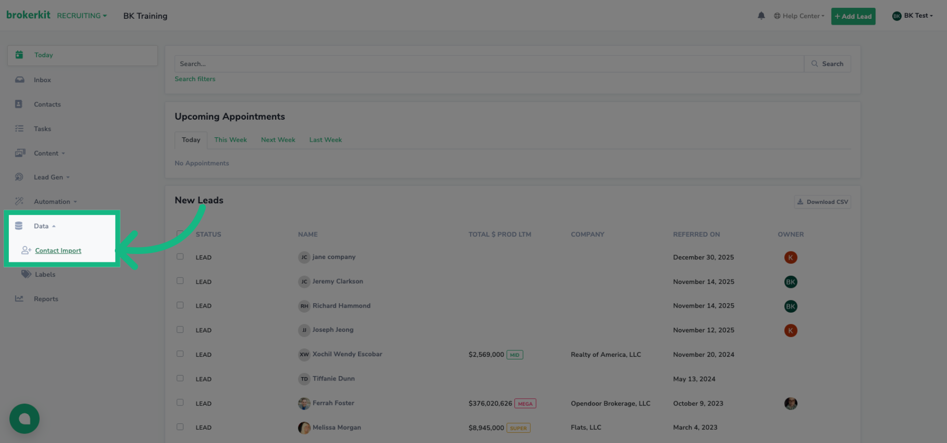 Access Contact Import