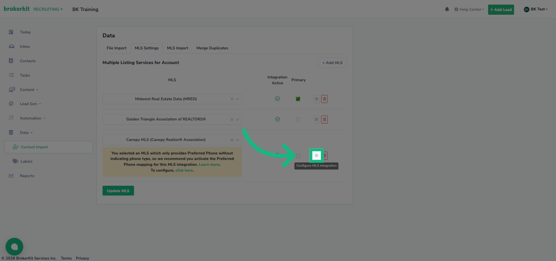 Access Phone Mapping Settings