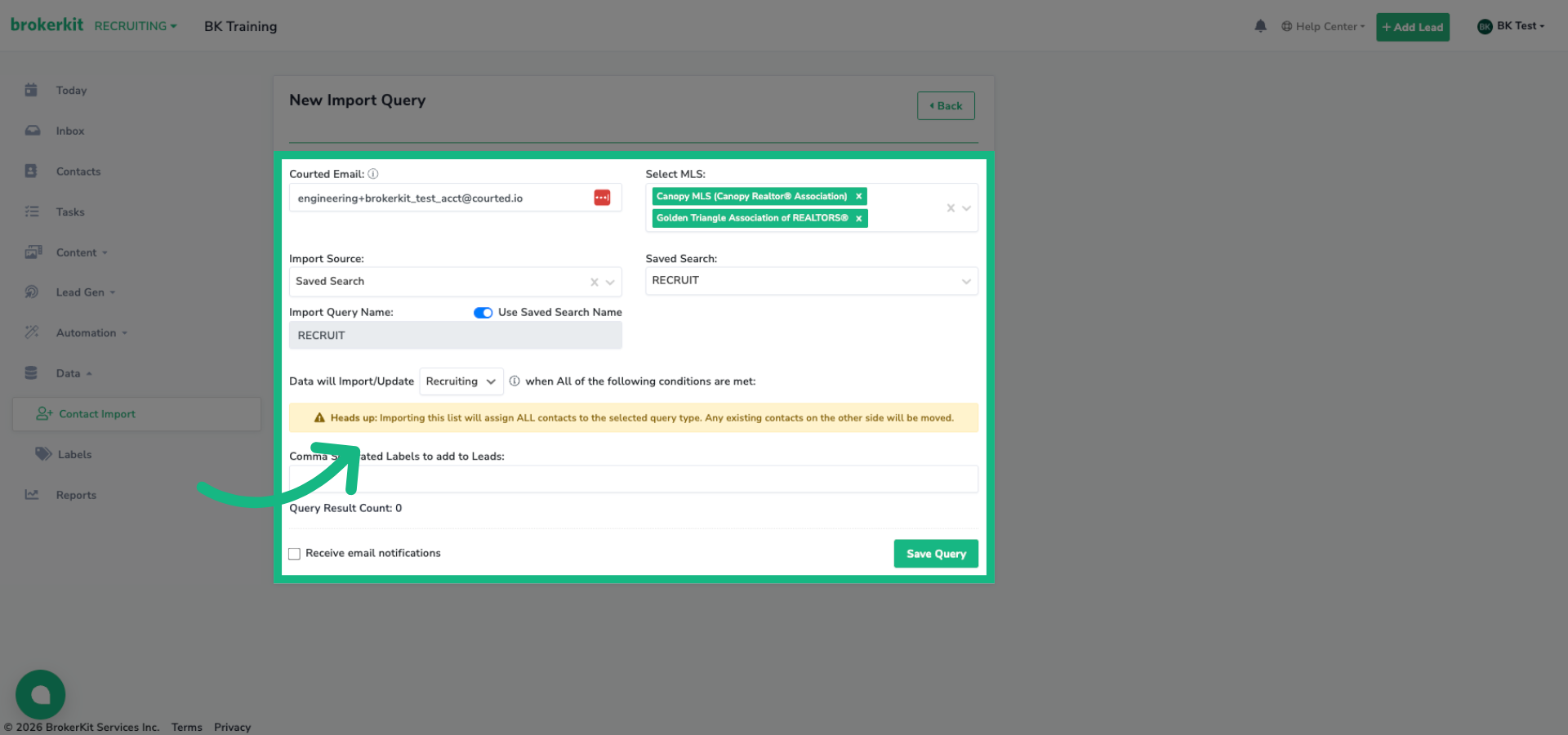 Review Import Query Summary