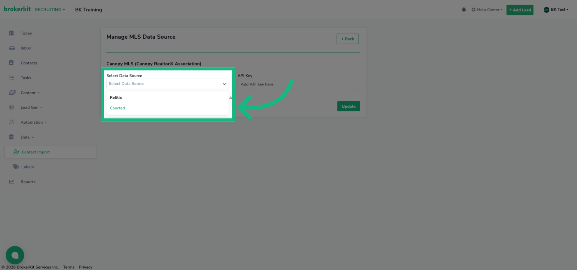 Select Courted Option
