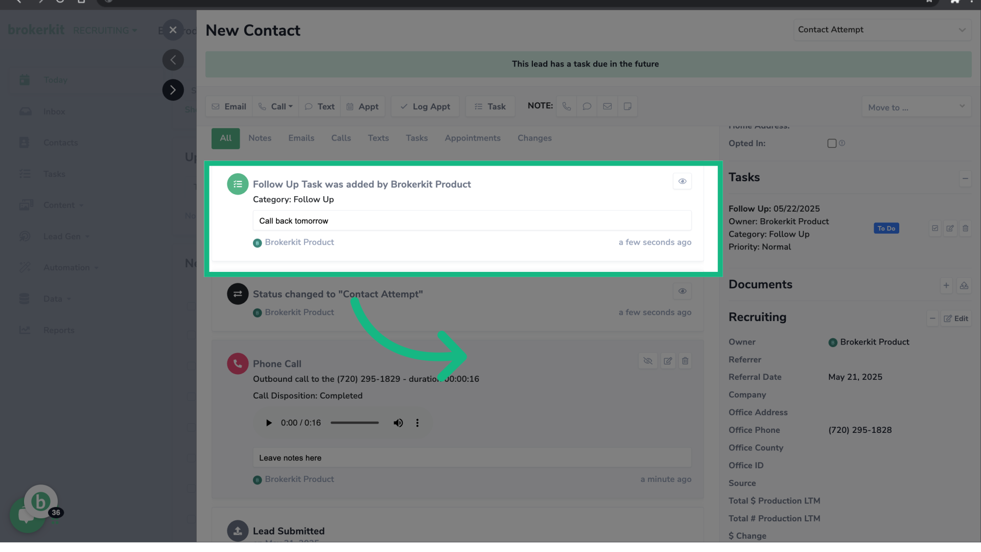 Task created