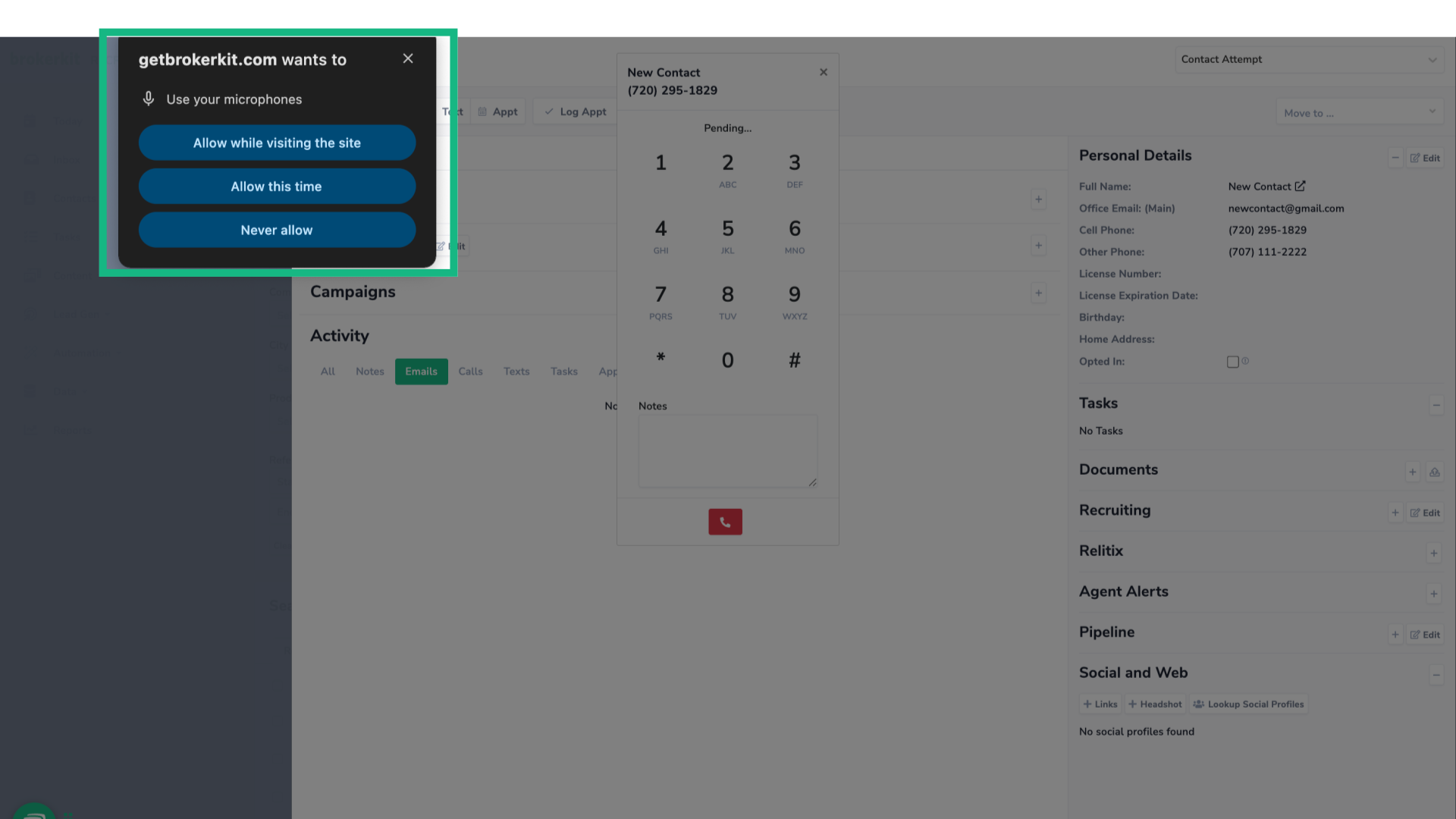 Allow microphone access