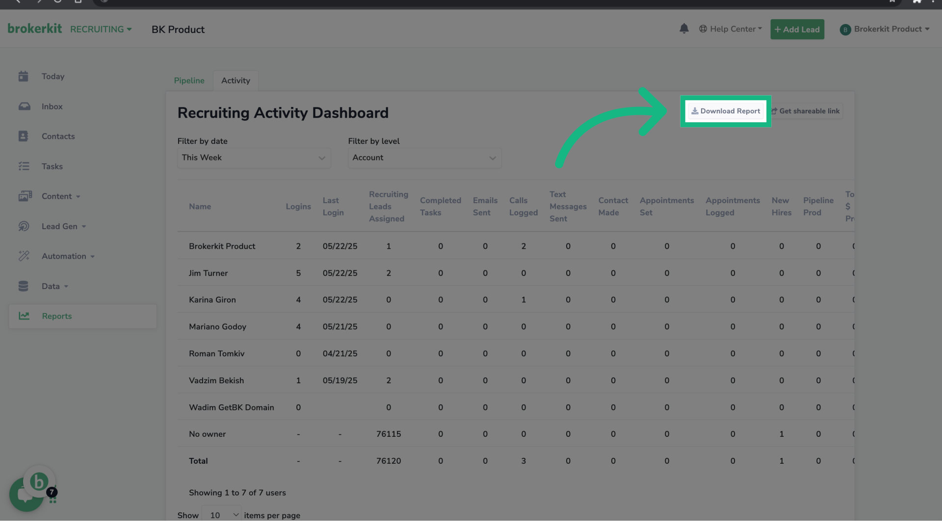 Click 'Download Report'