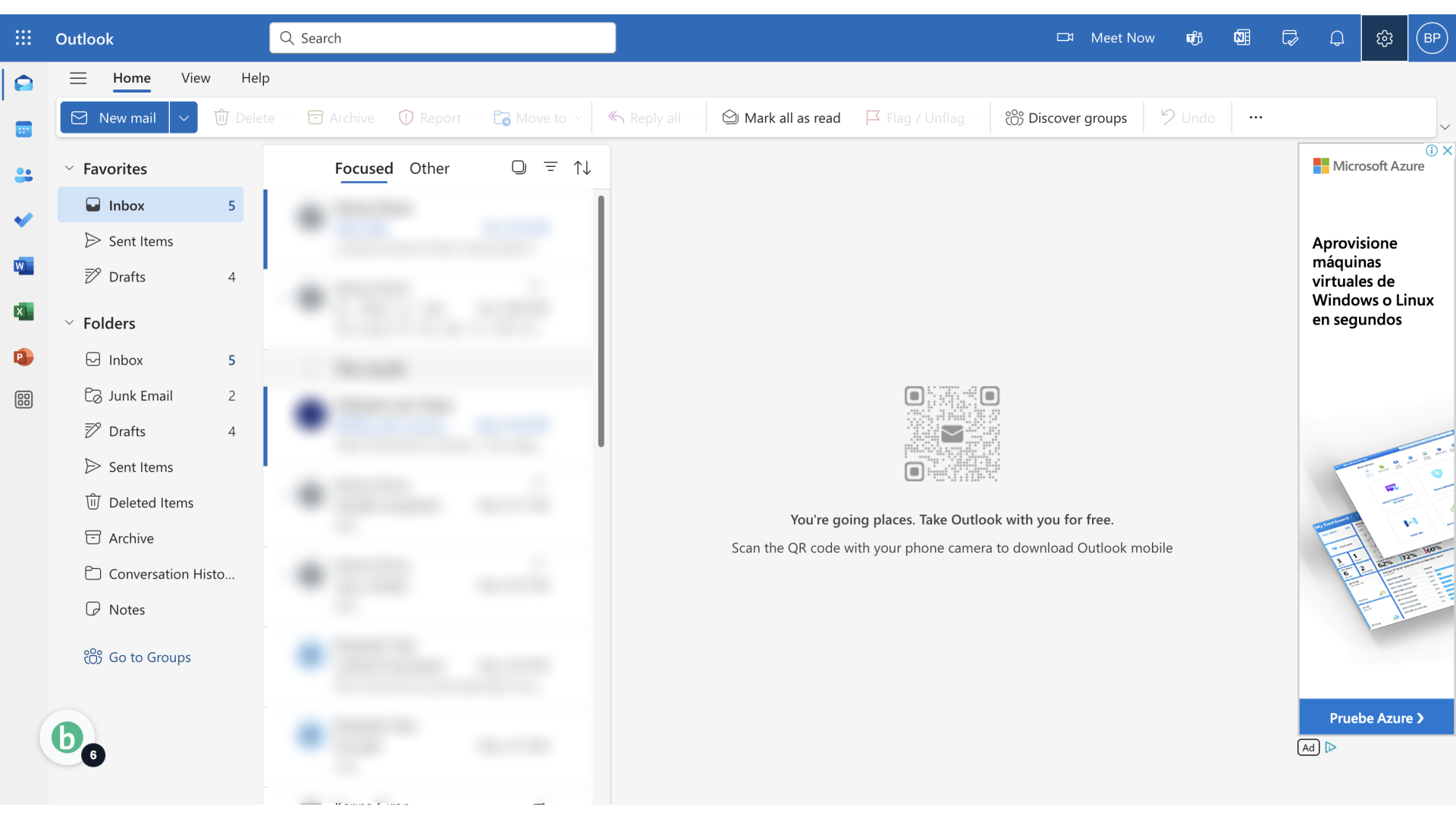 Go to your Outlook inbox