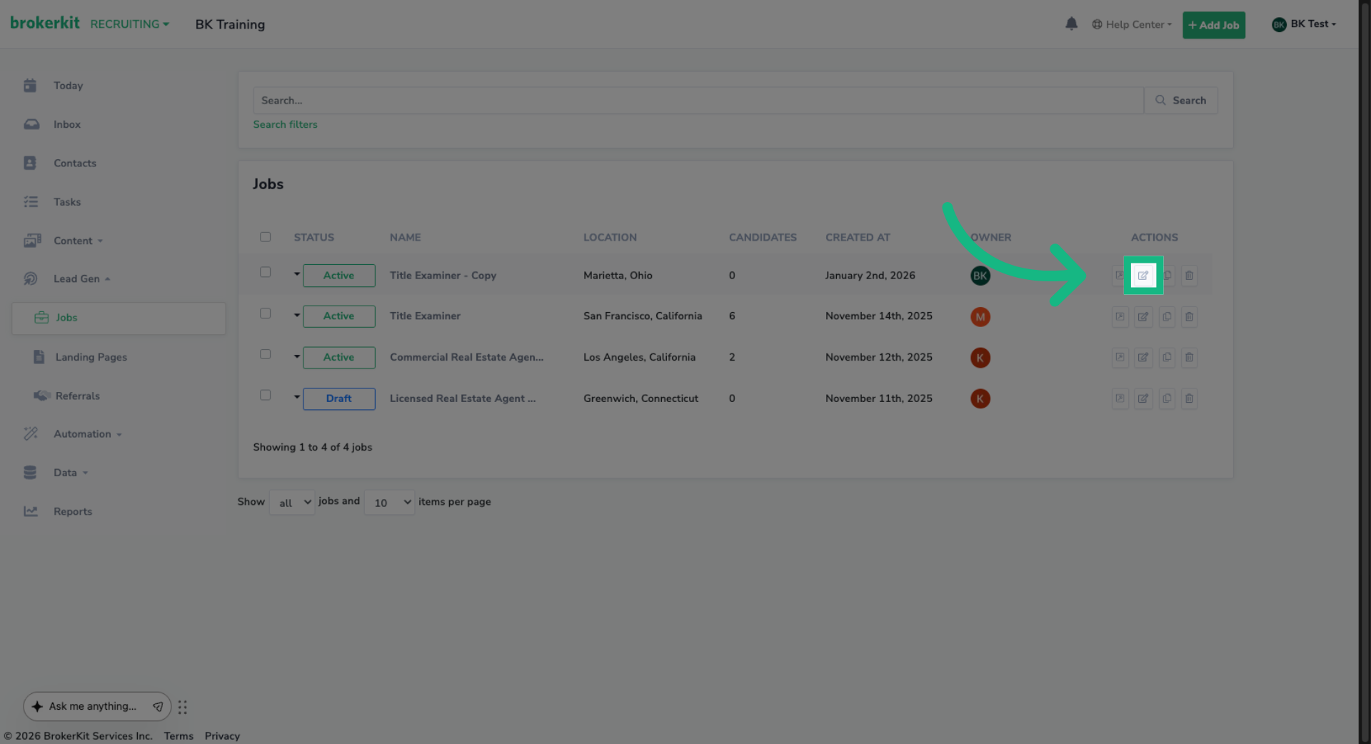 Create/Edit/Clone a job