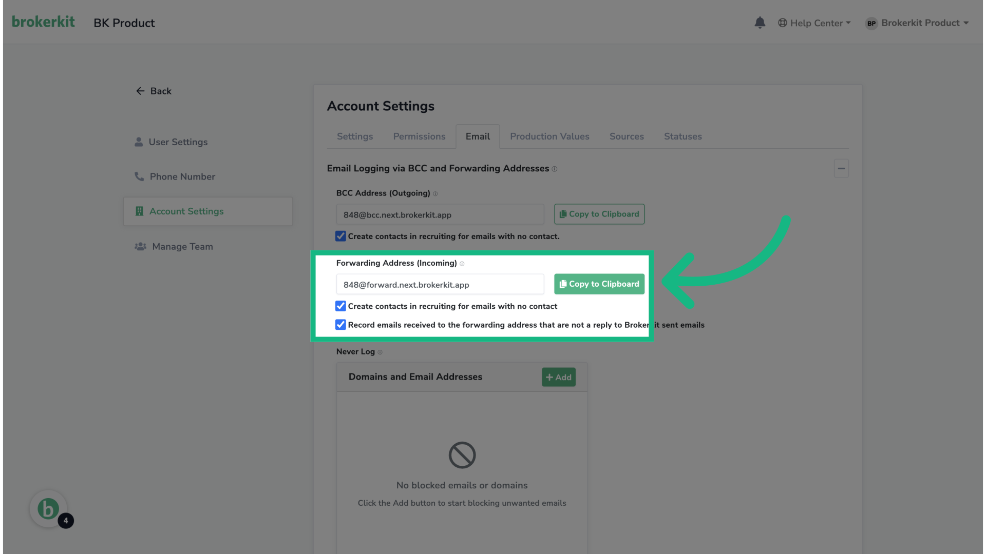 Click 'Copy to Clipboard'