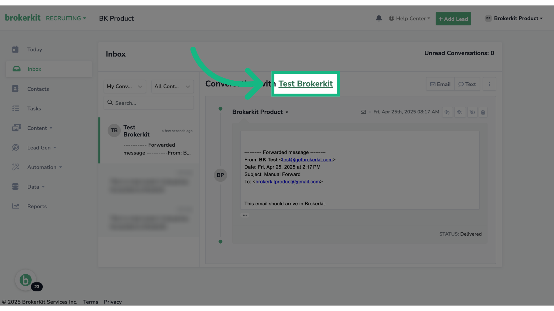 Click the contact's name