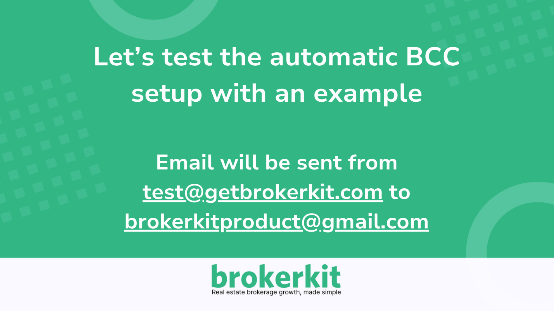 Example: Testing the BCC Setup