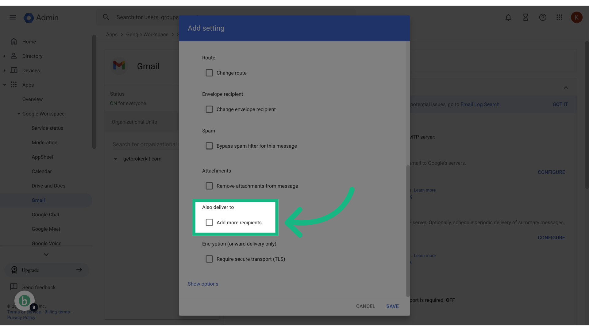 Select 'Add more recipients'