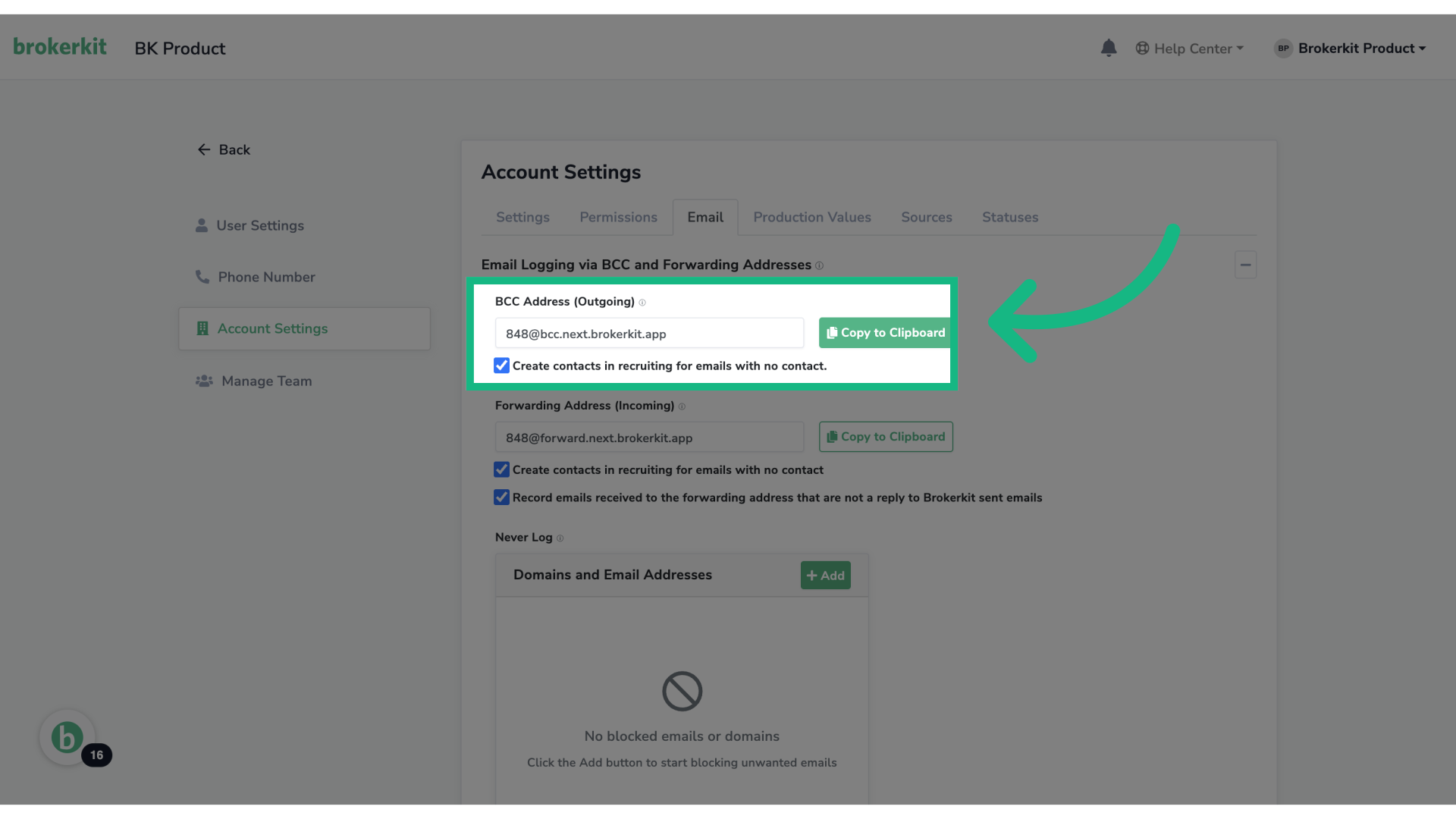 Click 'Copy to Clipboard'