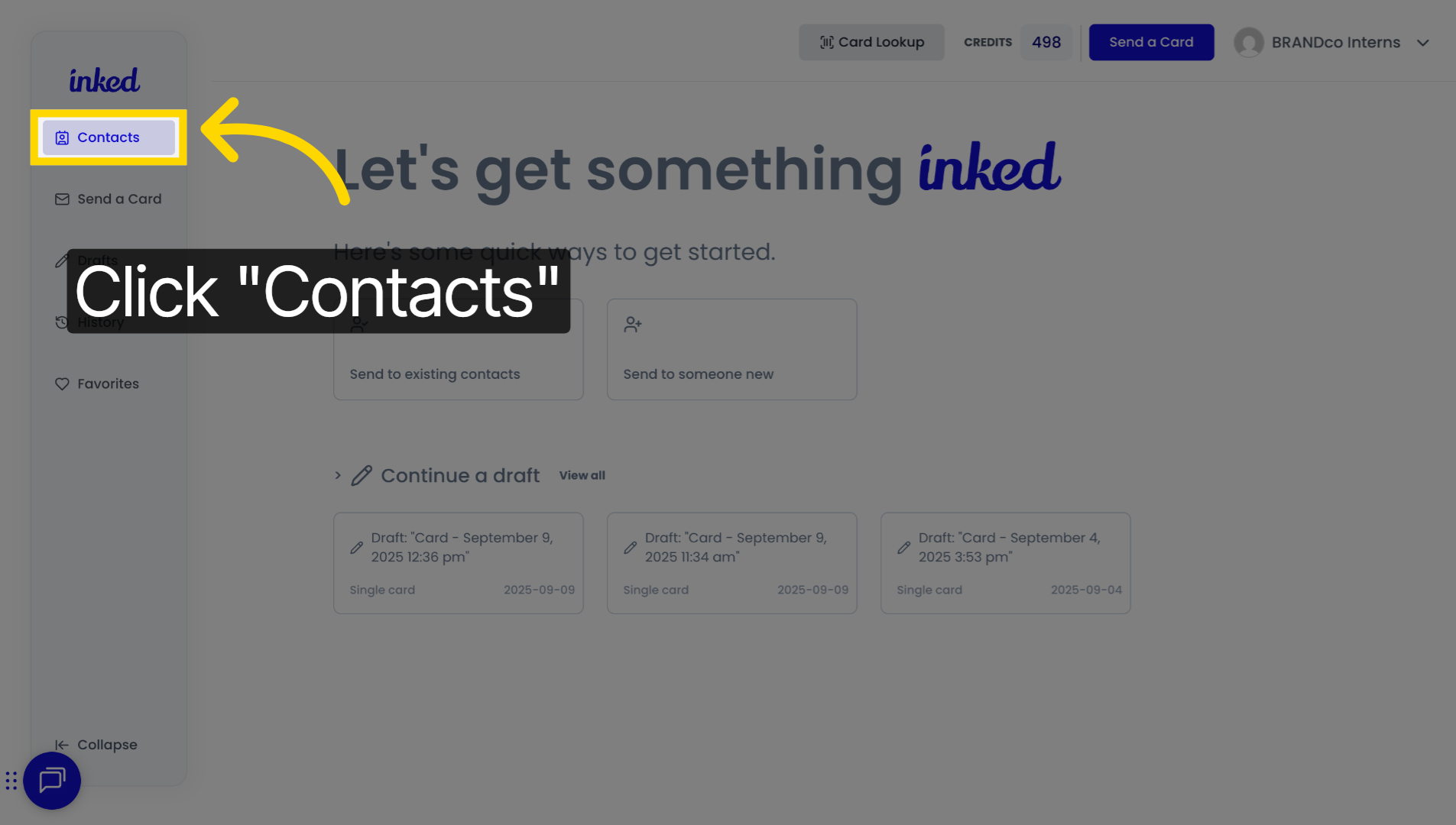 Click 'Contacts'