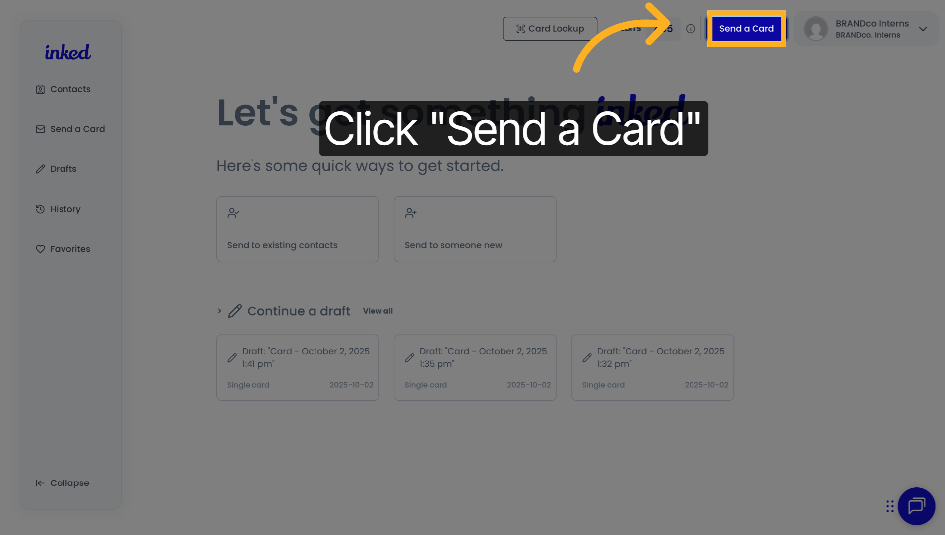 Click 'Send a Card'