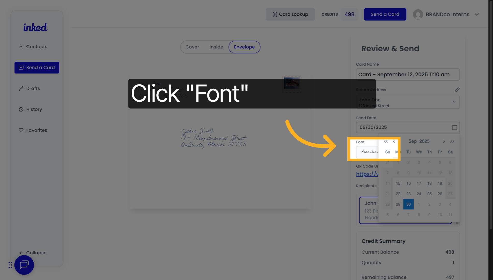 Change font if desired
