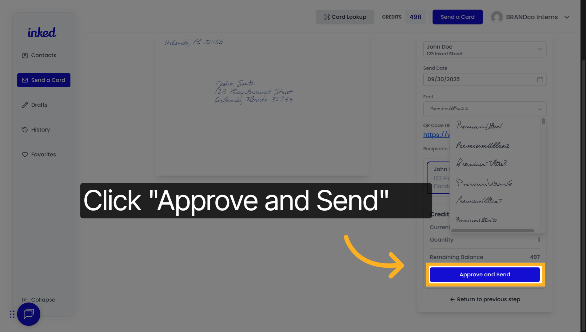 Approve and send