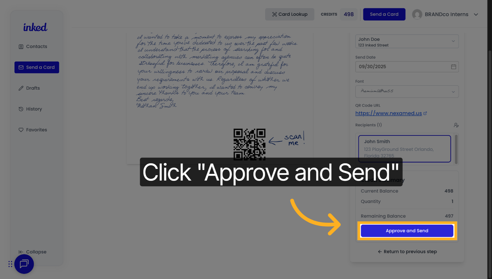 Approve and send
