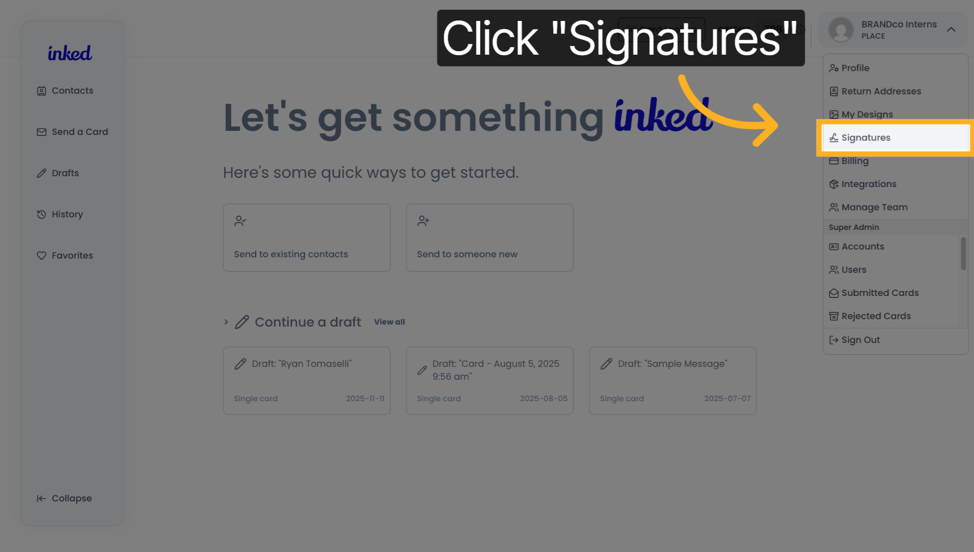 Access Signatures Section