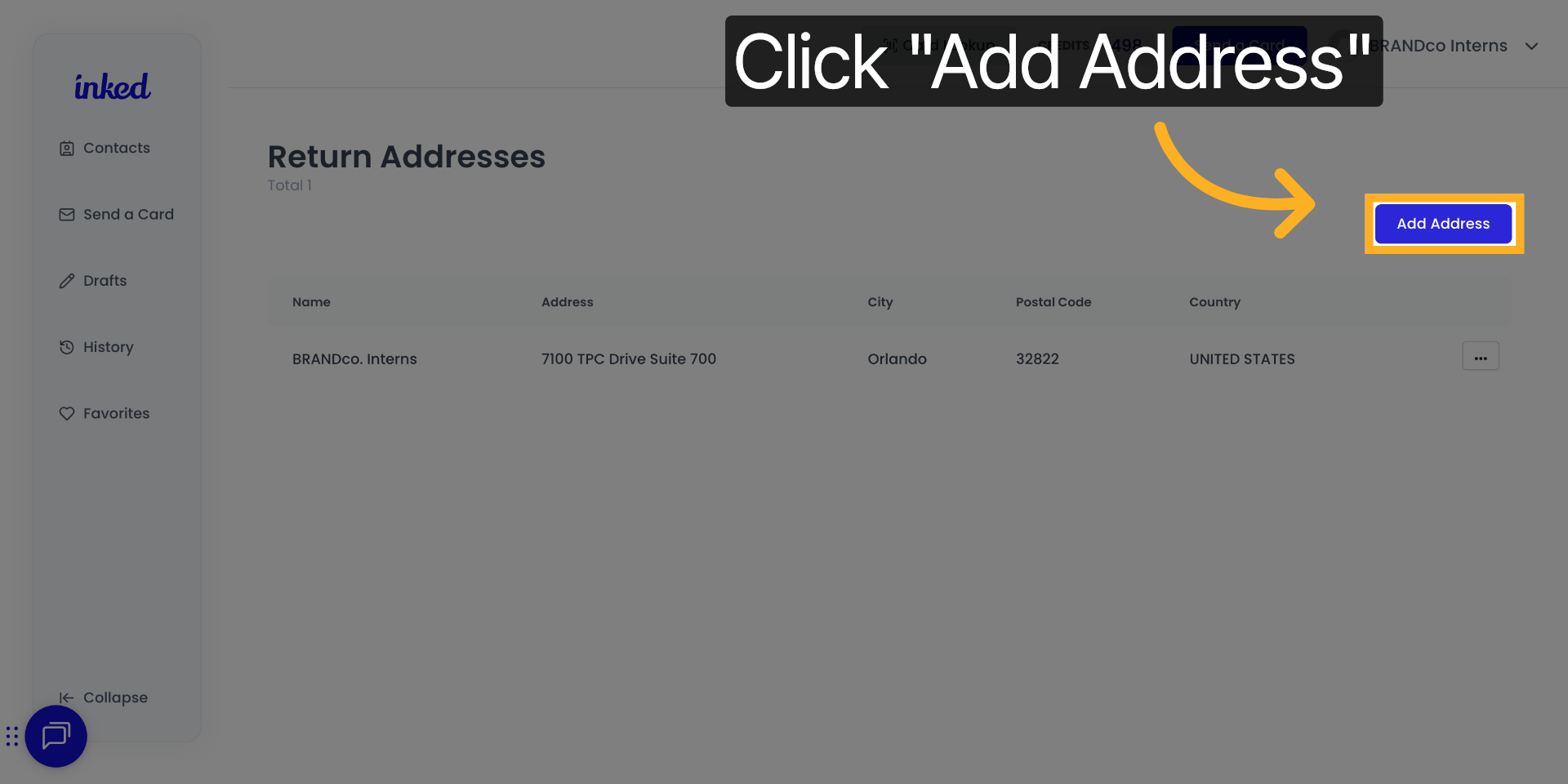 Click 'Add Address'