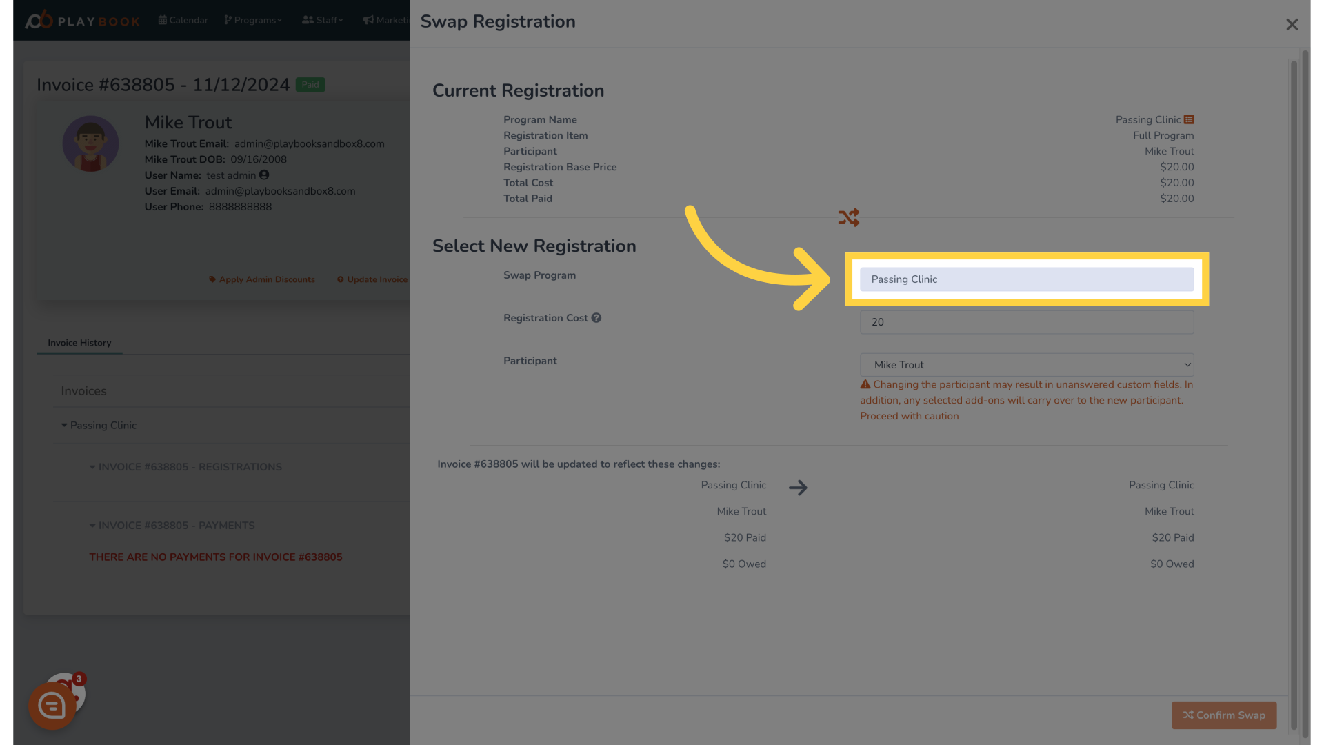 Click 'Passing Clinic'