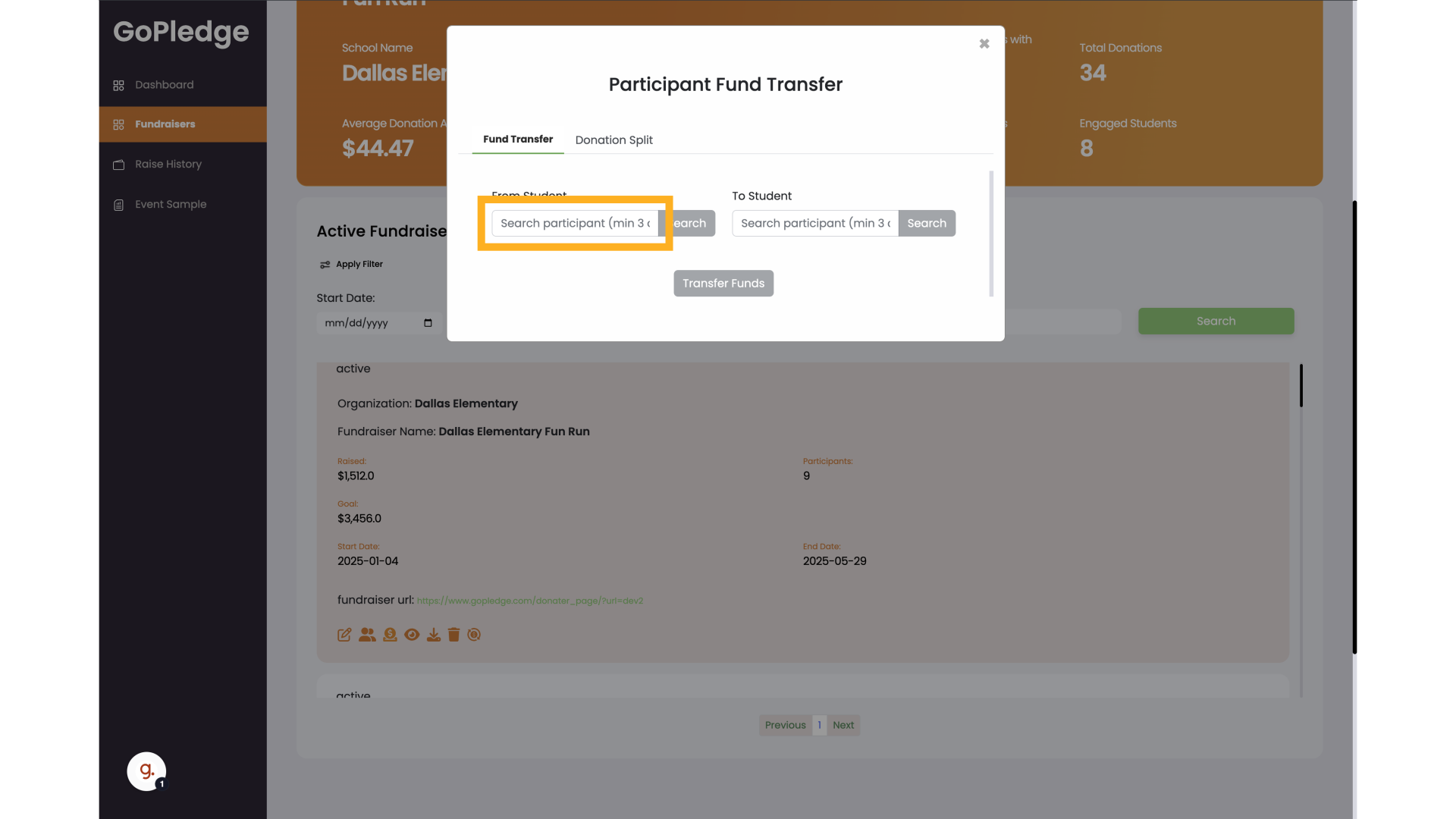 Search the participant