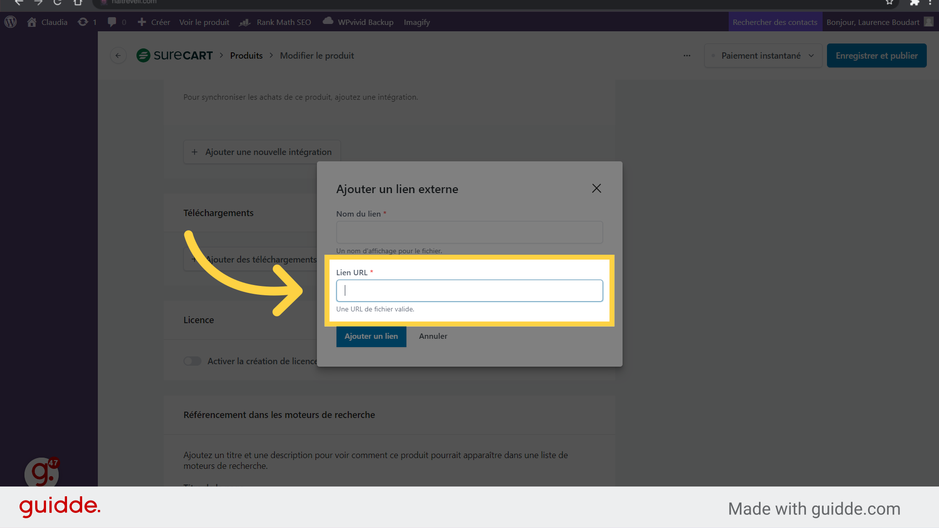 Ajoutez l'URL du mp3 ou PDF