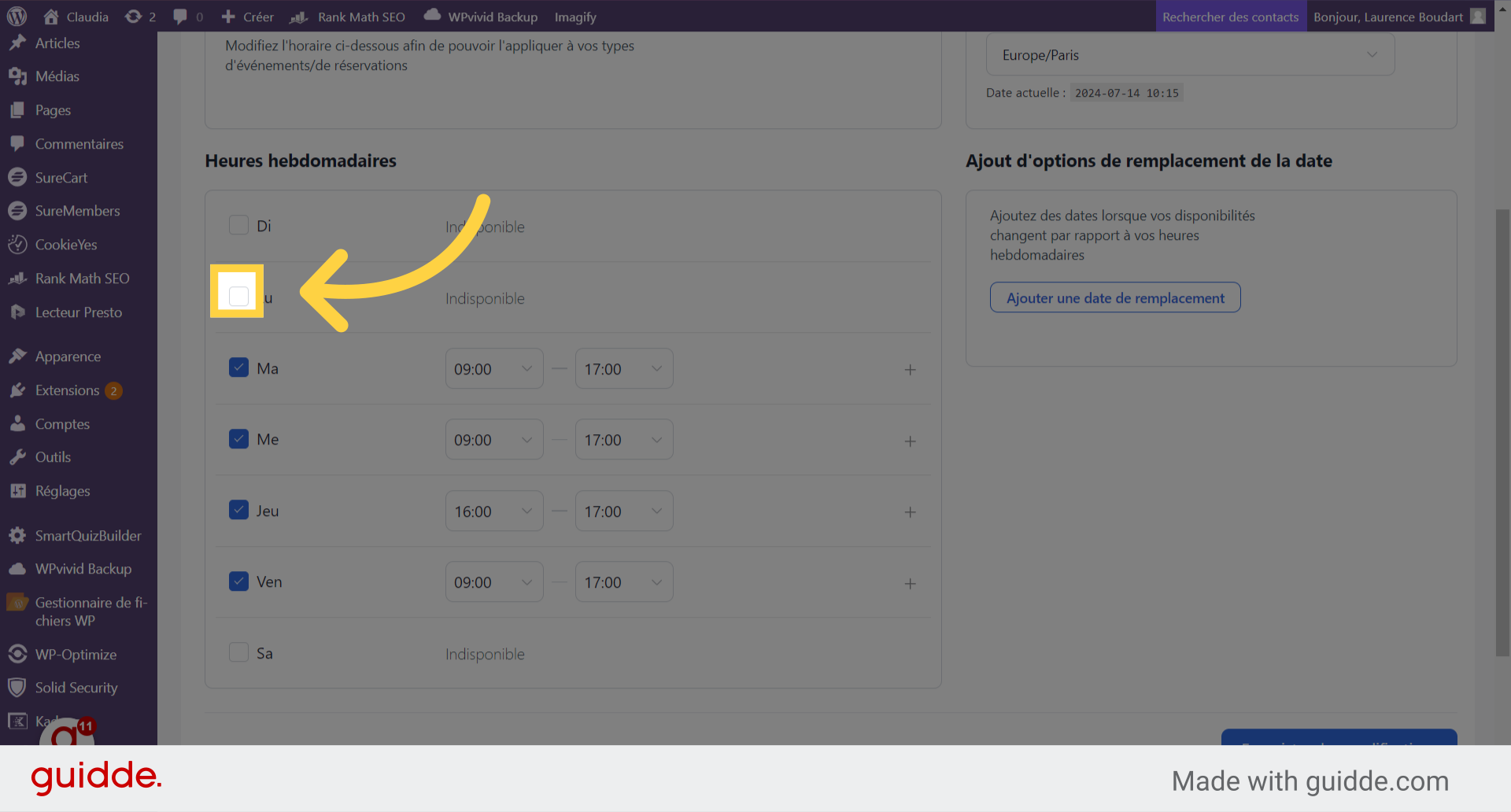 Décocher la case