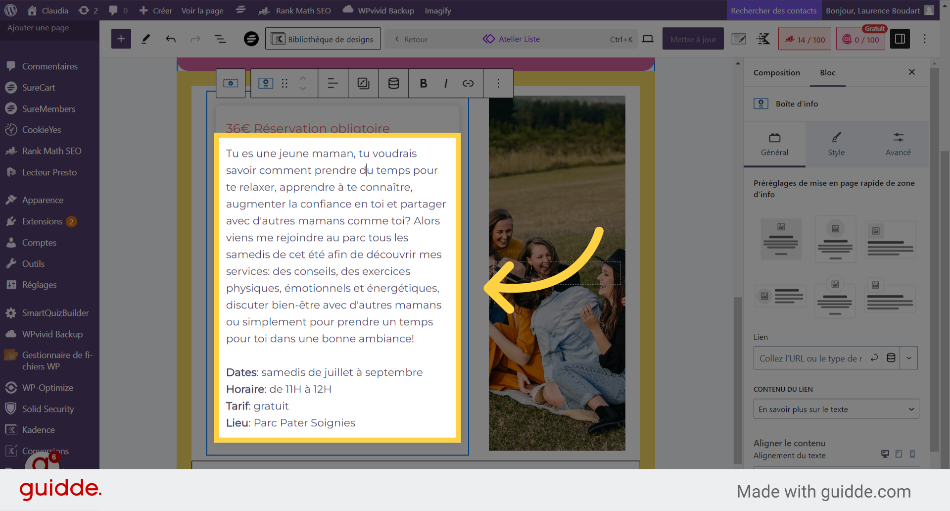 Cliquez sur le texte