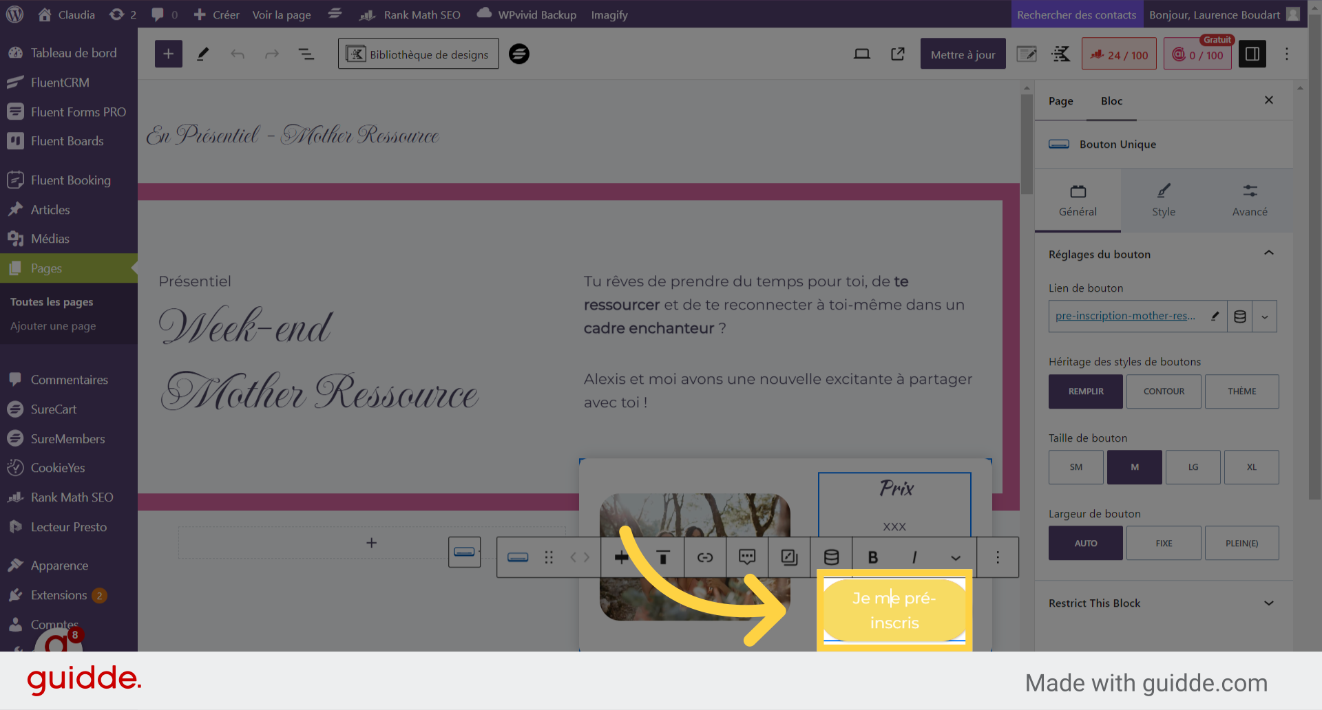 Cliquez sur le bouton