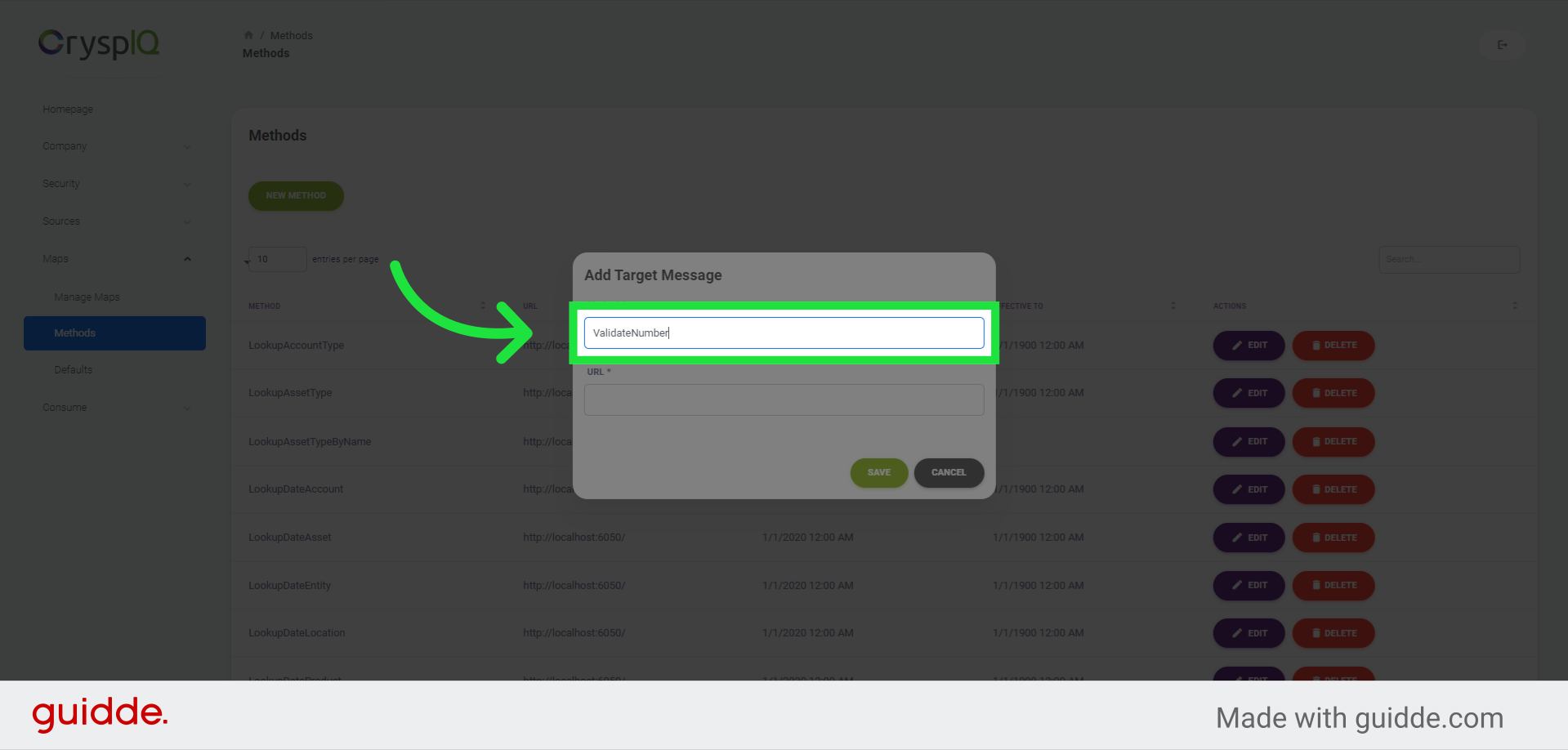 Enter 'ValidateNumber'