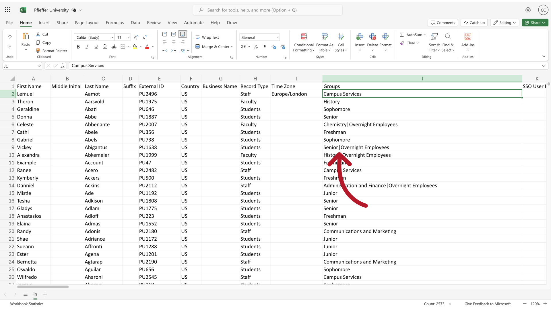 Excel - Group Pipe Symbol