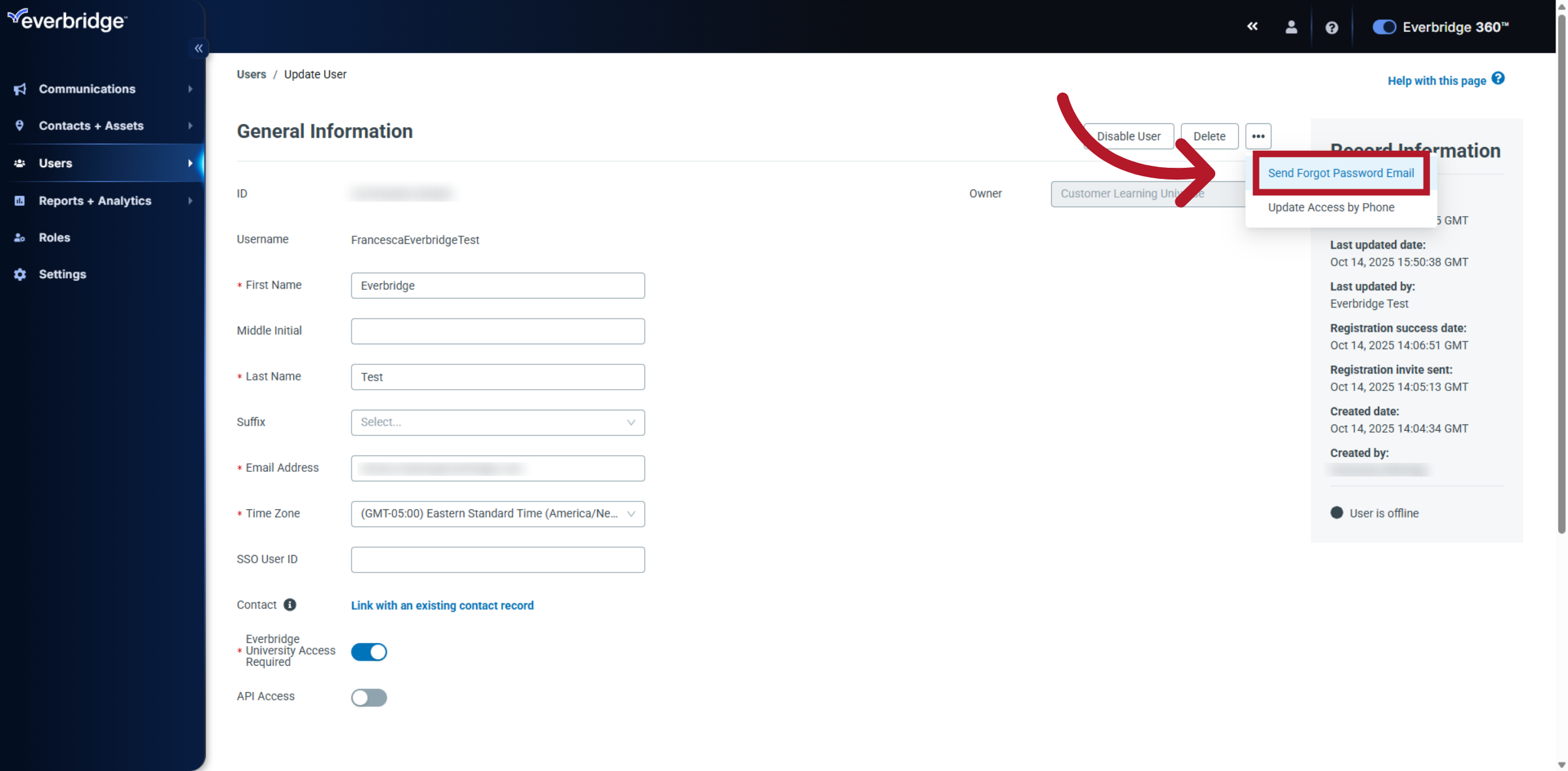 Send Forgot Password Email