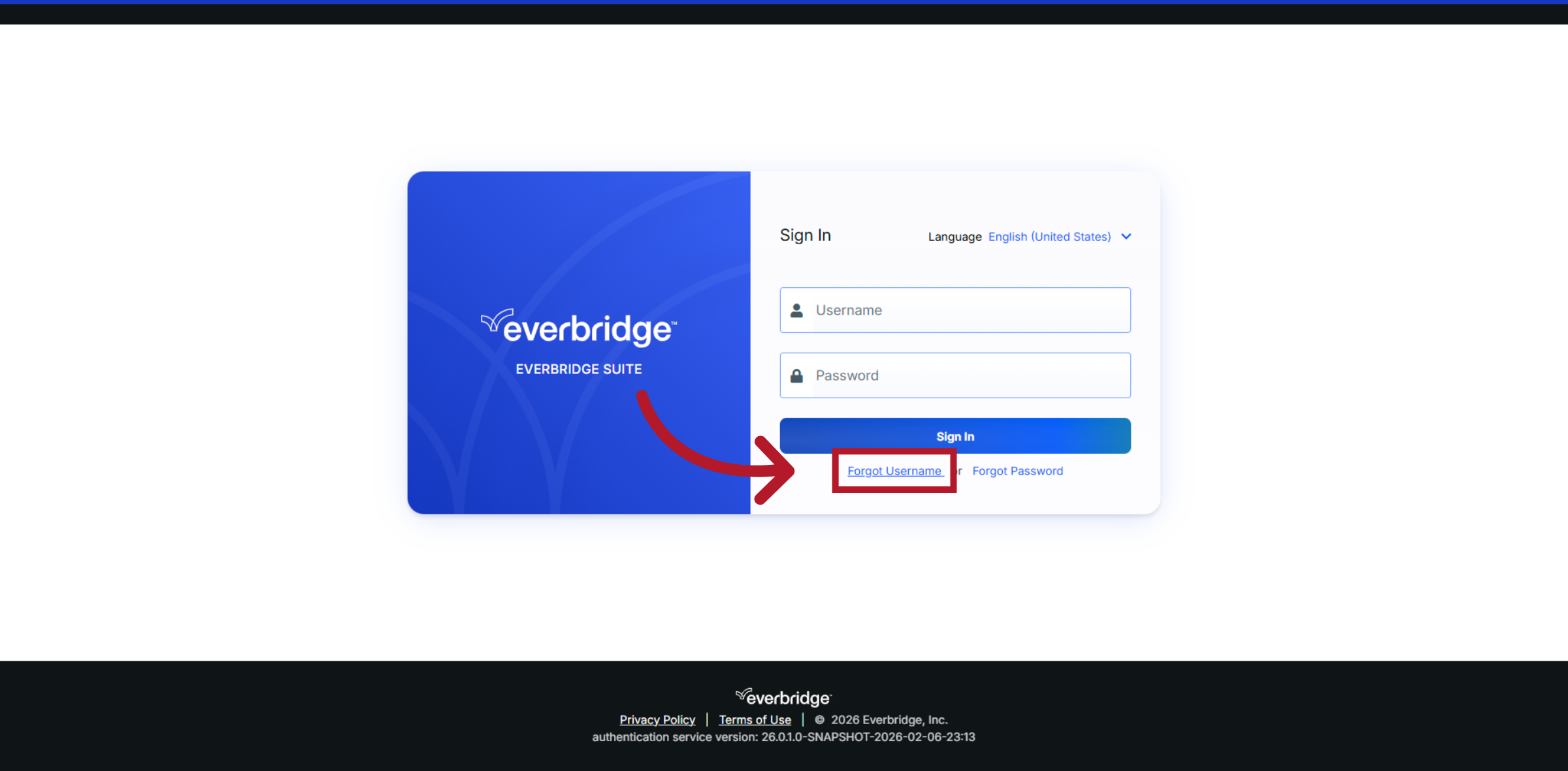 Self-Service Forgot Username