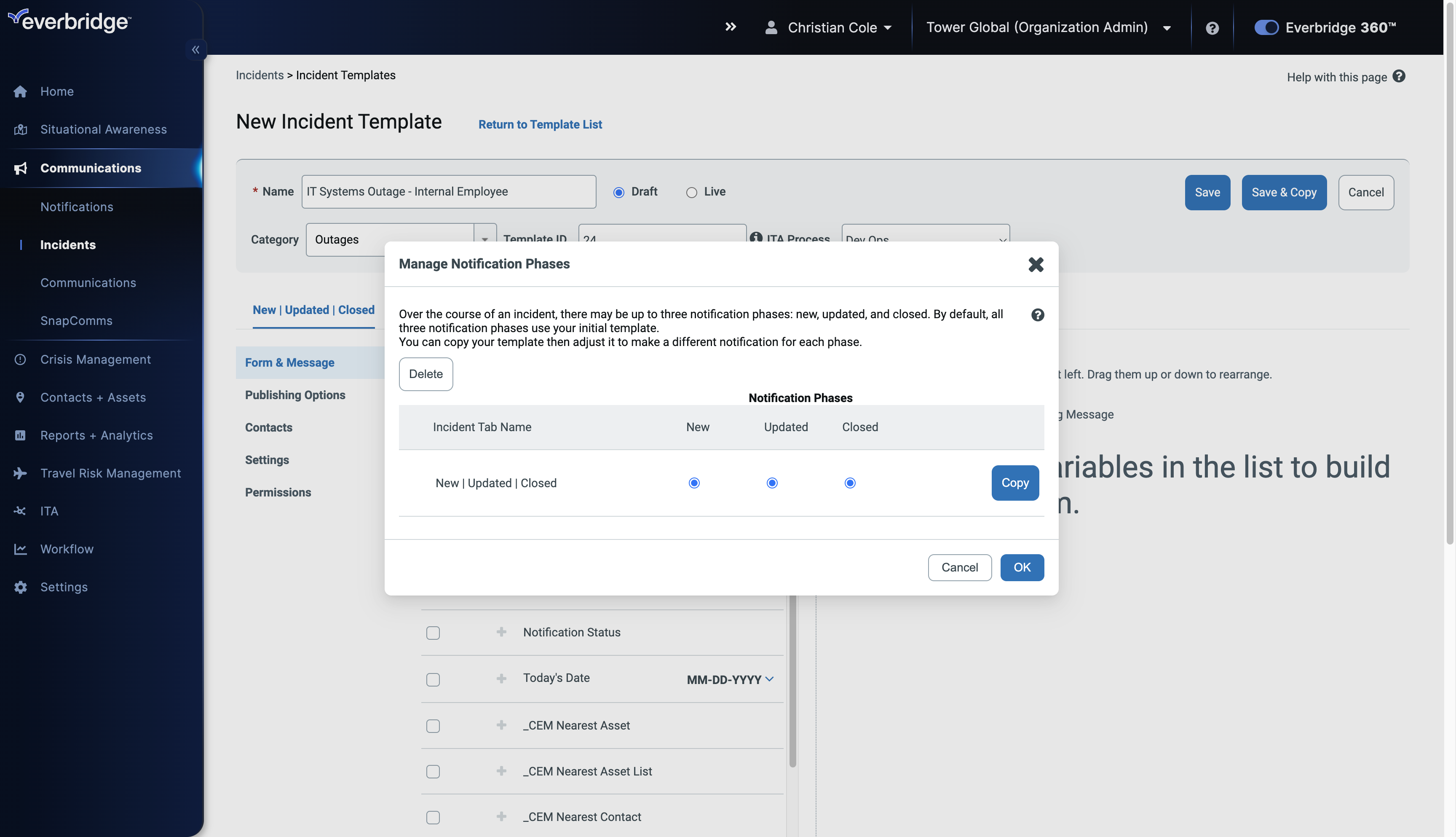 Manage Notification Phases